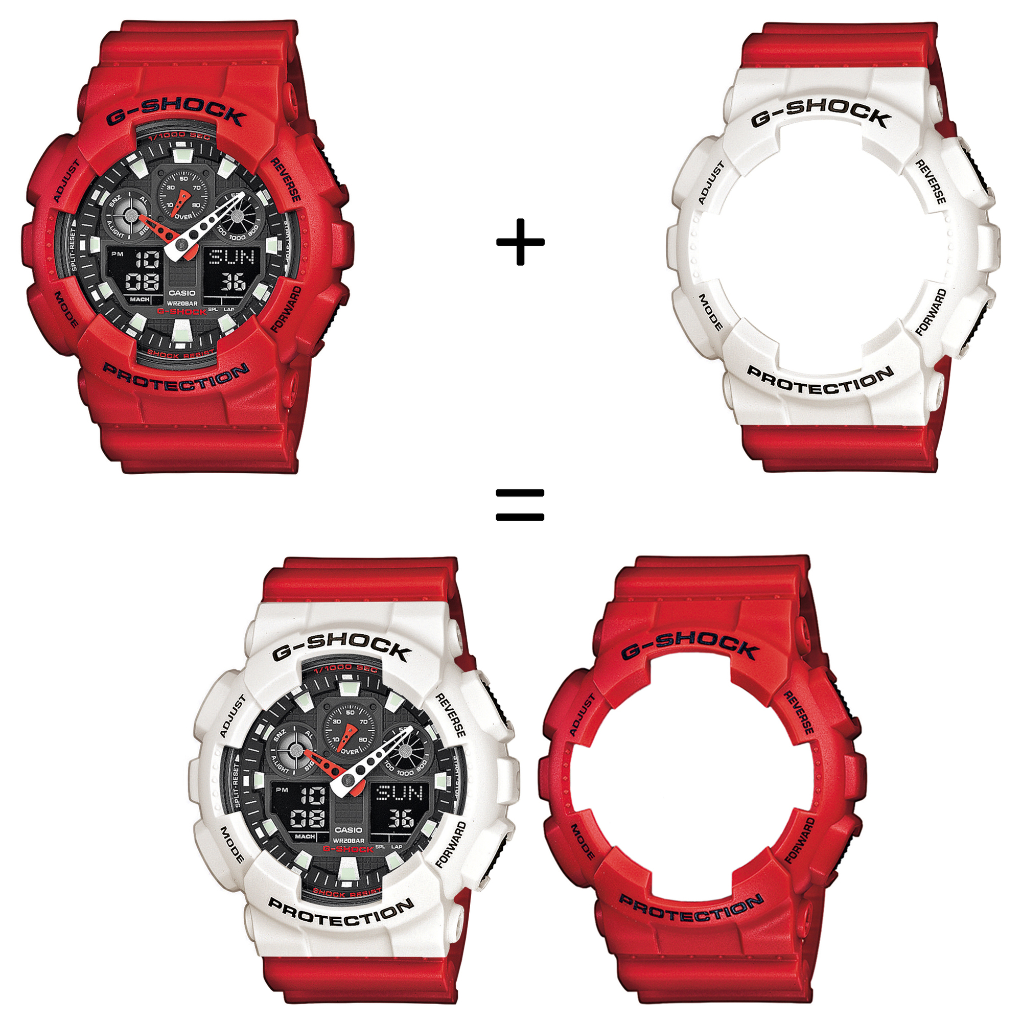 Casio SET GA-100B-4AER + BEZEL 10395292 + PASEK 10395226 zegarek - miniatura 2