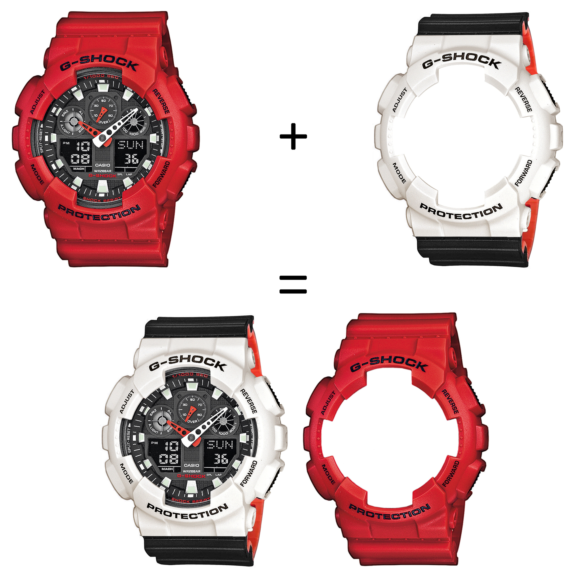 Casio SET GA-100B-4AER + BEZEL 10395292 + PASEK 10577142 zegarek - miniatura 2