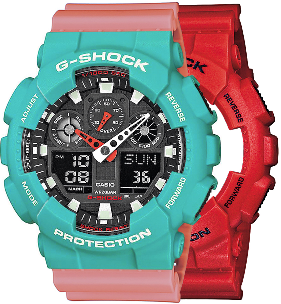 Casio G-SHOCK SET GA-100B-4AER + BEZEL 10410475 + PASEK 10498150 
