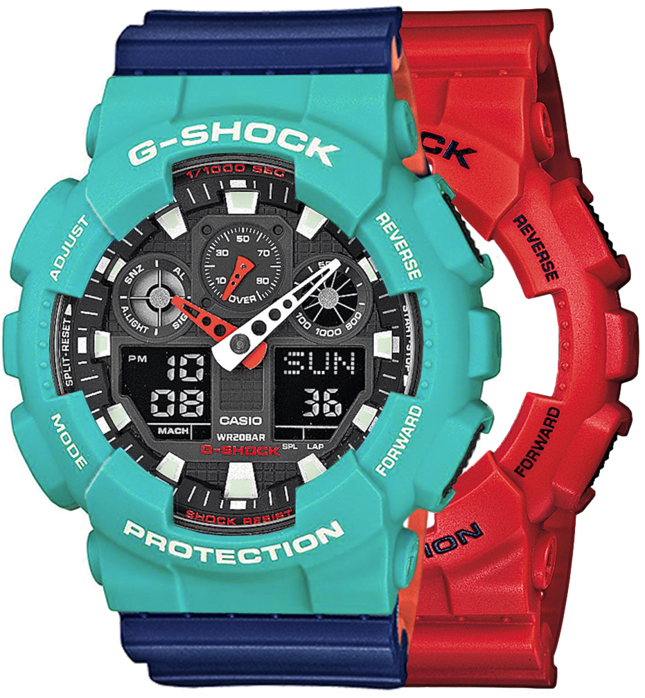  Casio G-SHOCK SET GA-100B-4AER + BEZEL 10410475 + PASEK 10527467 