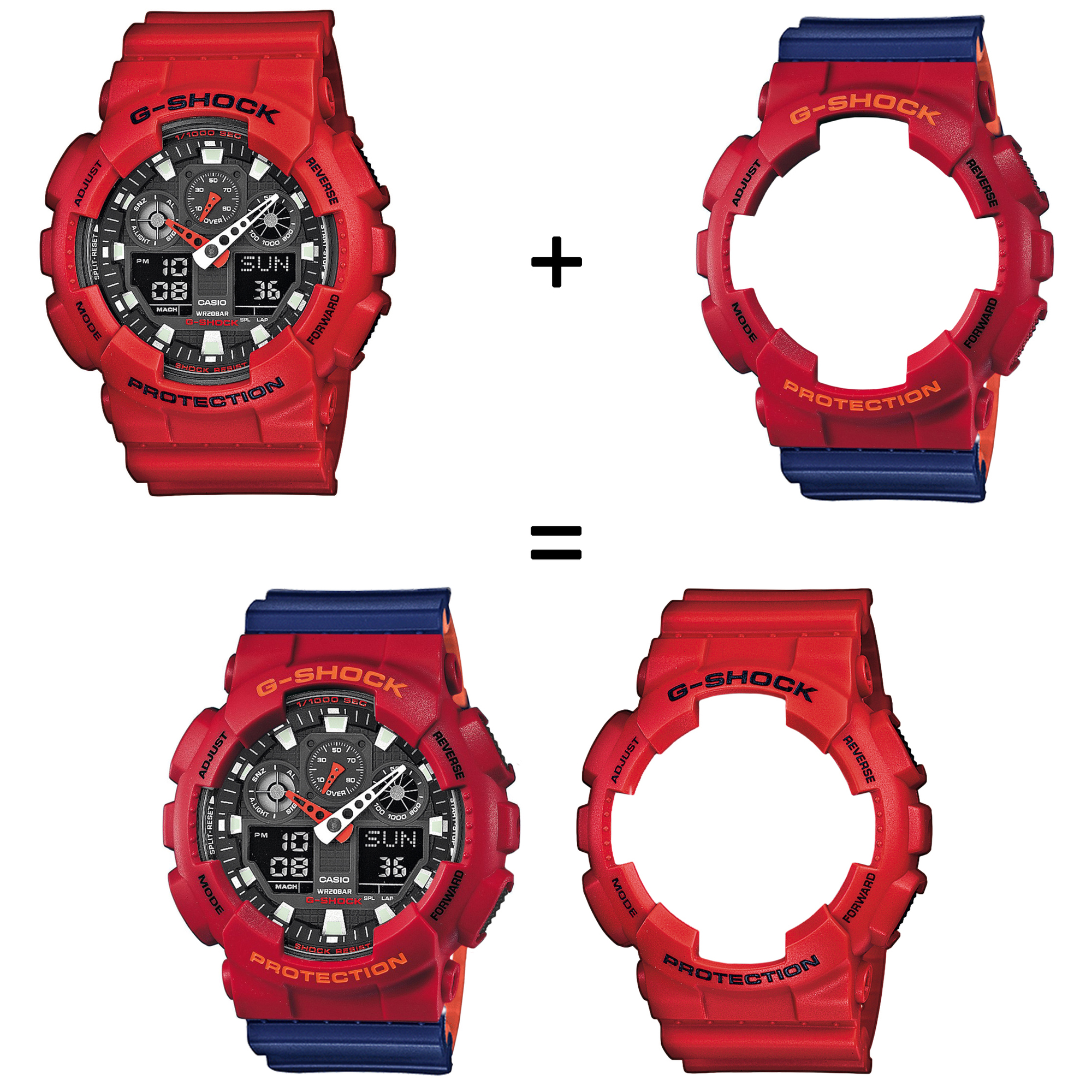 Casio SET GA-100B-4AER + BEZEL 10441433 + PASEK 10527467 zegarek - miniatura 2