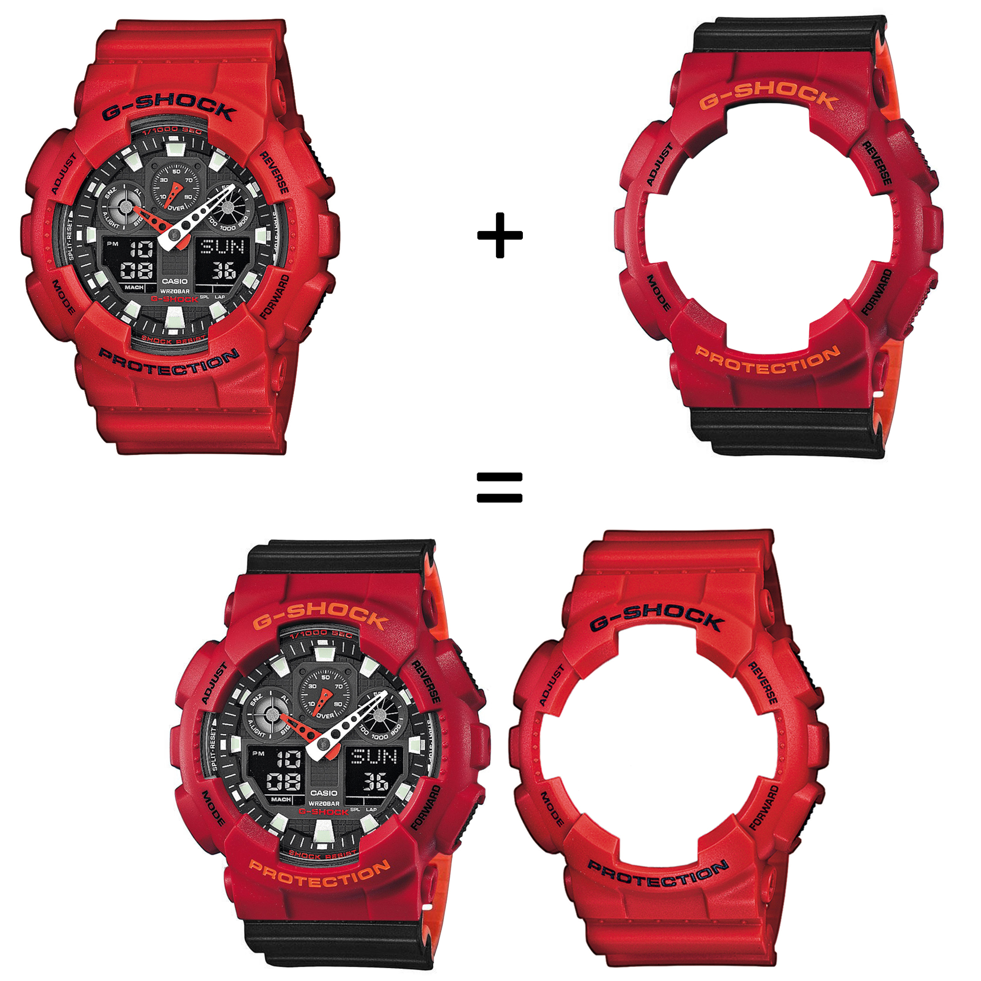 Casio SET GA-100B-4AER + BEZEL 10441433 + PASEK 10577142 zegarek - miniatura 2