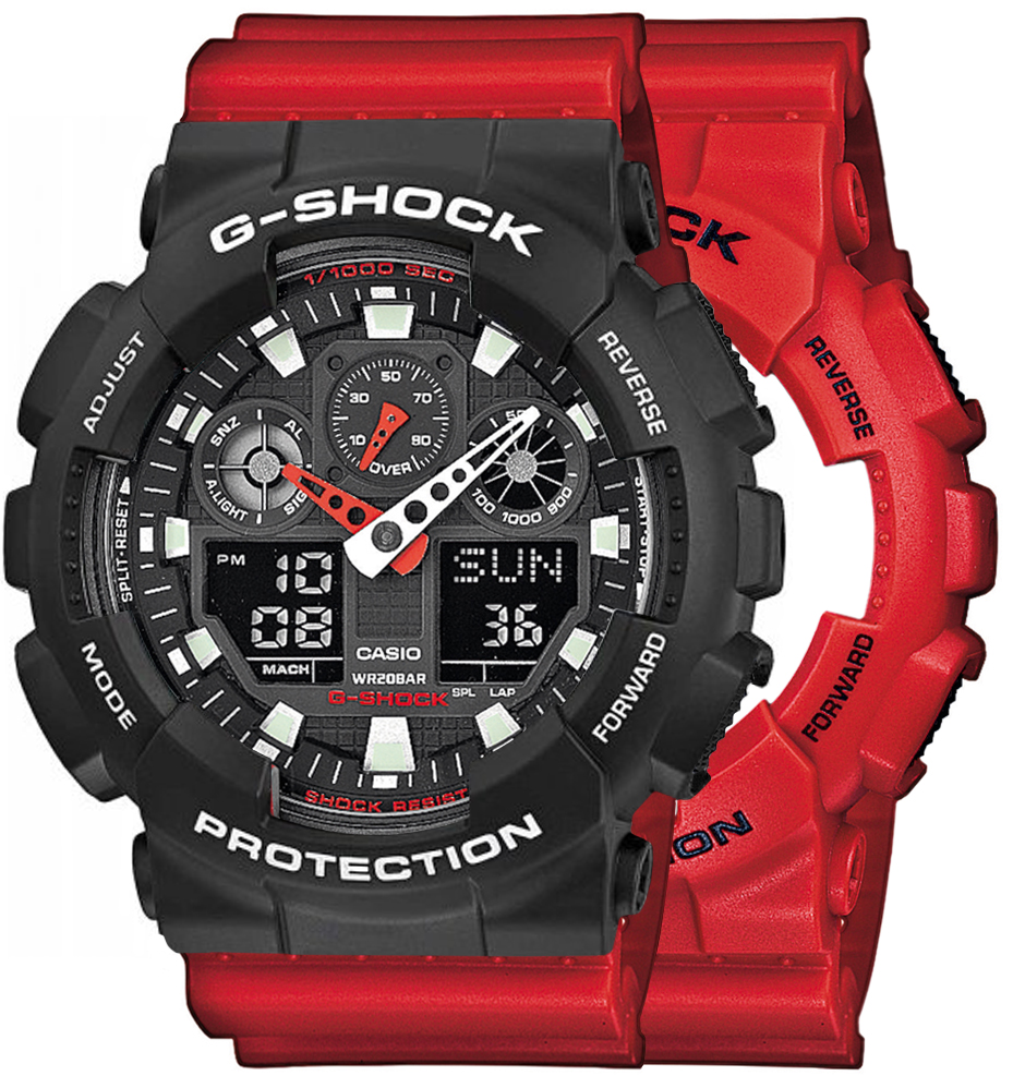  Casio G-SHOCK SET GA-100B-4AER + BEZEL 10508136 + PASEK 10395226 