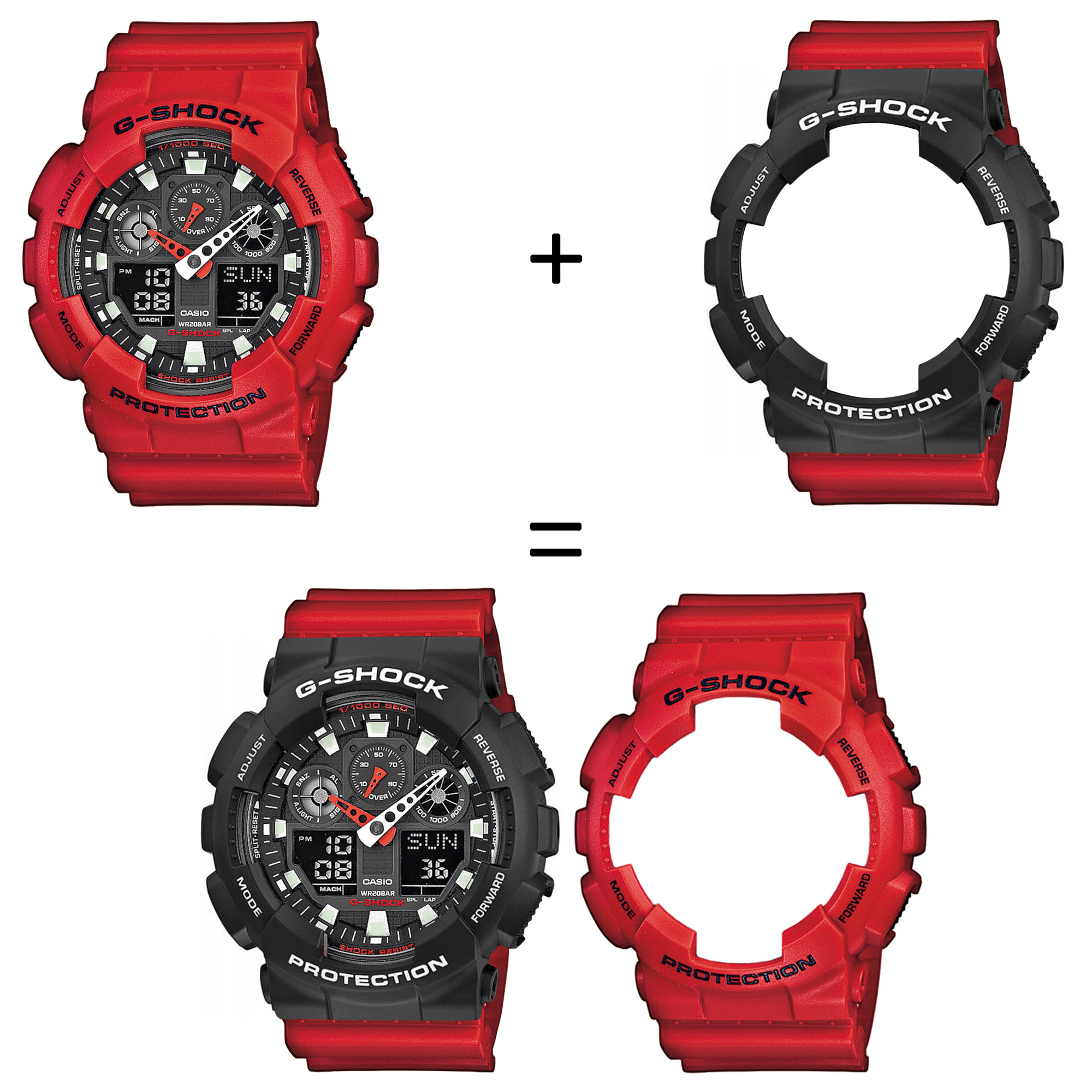 Casio SET GA-100B-4AER + BEZEL 10508136 + PASEK 10395226 zegarek - miniatura 2
