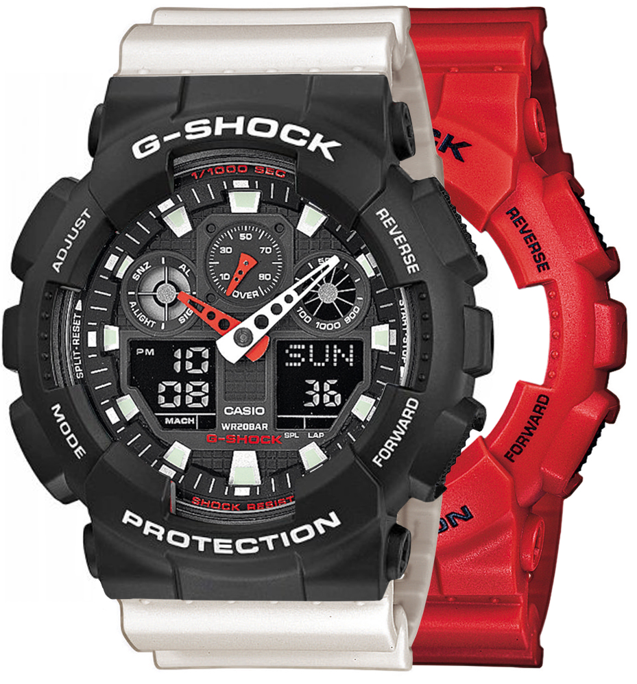  Casio G-SHOCK SET GA-100B-4AER + BEZEL 10508136 + PASEK 10395227 