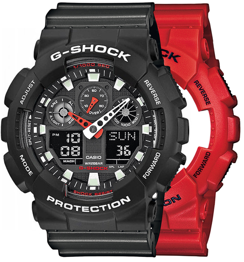  Casio G-SHOCK SET GA-100B-4AER + BEZEL 10508136 + PASEK 10467764 
