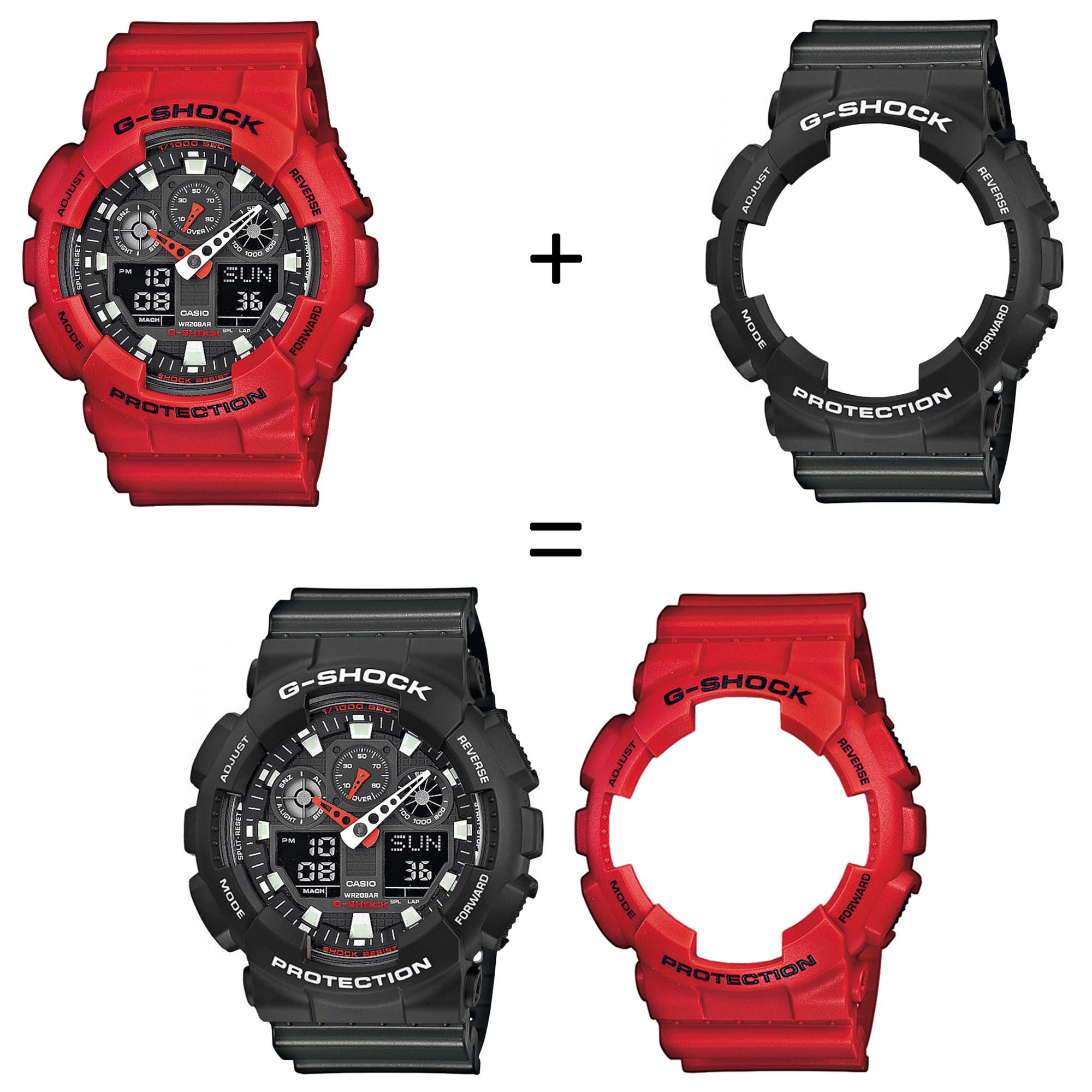 Casio SET GA-100B-4AER + BEZEL 10508136 + PASEK 10467764 zegarek - miniatura 2
