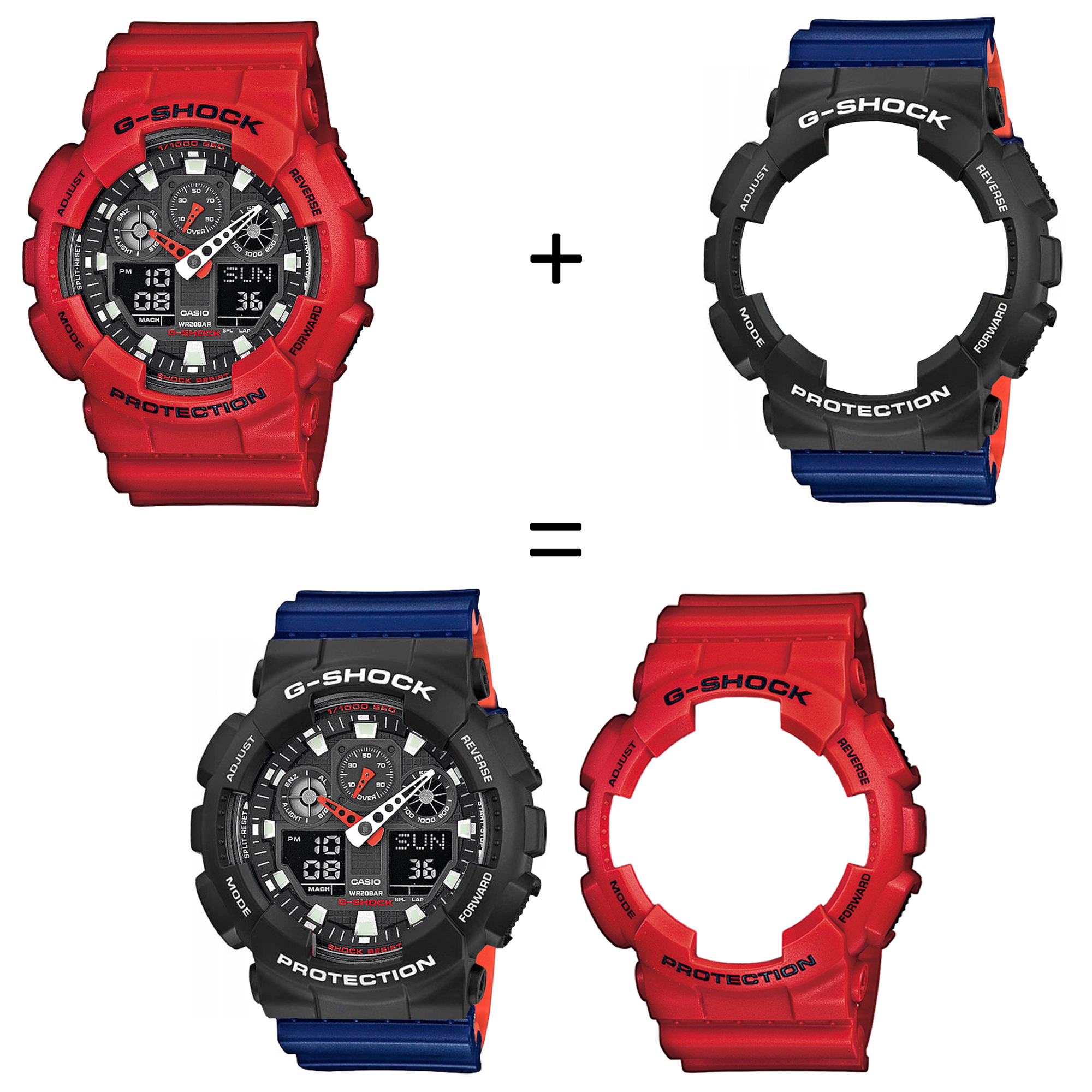Casio SET GA-100B-4AER + BEZEL 10508136 + PASEK 10527467 zegarek - miniatura 2