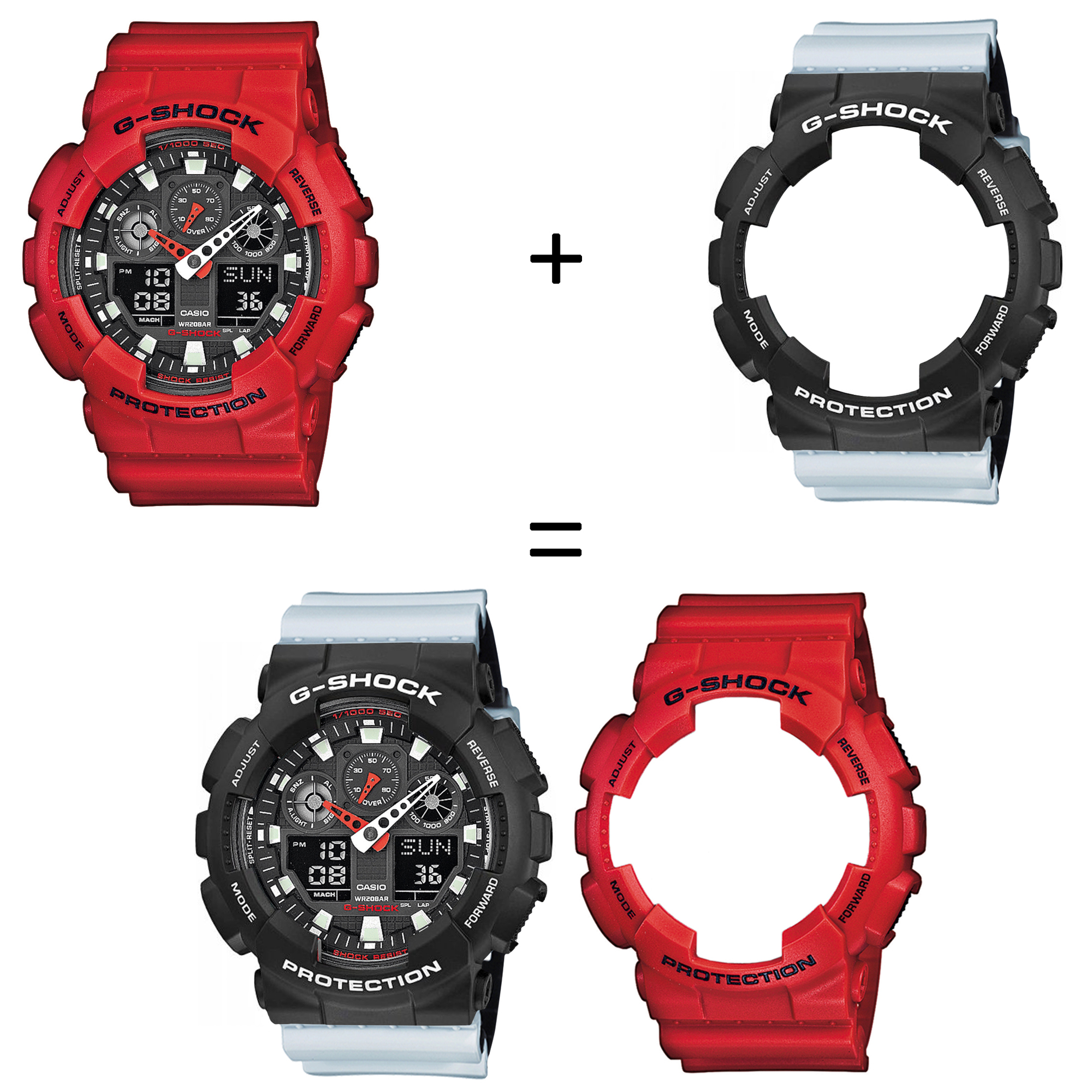 Casio SET GA-100B-4AER + BEZEL 10508136 + PASEK 10527469 zegarek - miniatura 2