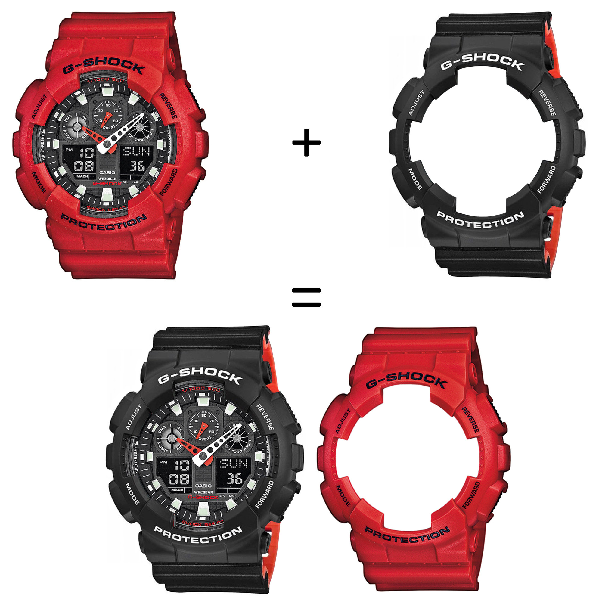 Casio SET GA-100B-4AER + BEZEL 10508136 + PASEK 10577142 zegarek - miniatura 2