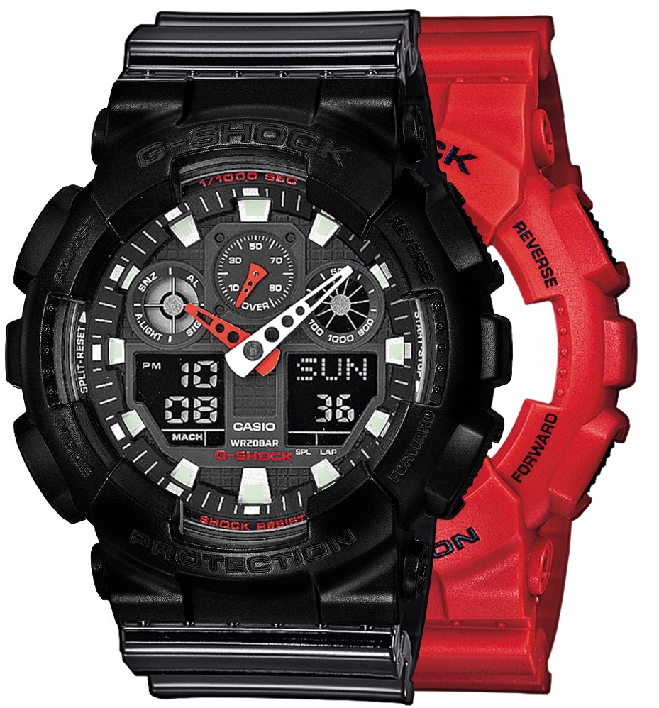  Casio G-SHOCK SET GA-100B-4AER + BEZEL 10523429 + PASEK 10378391 
