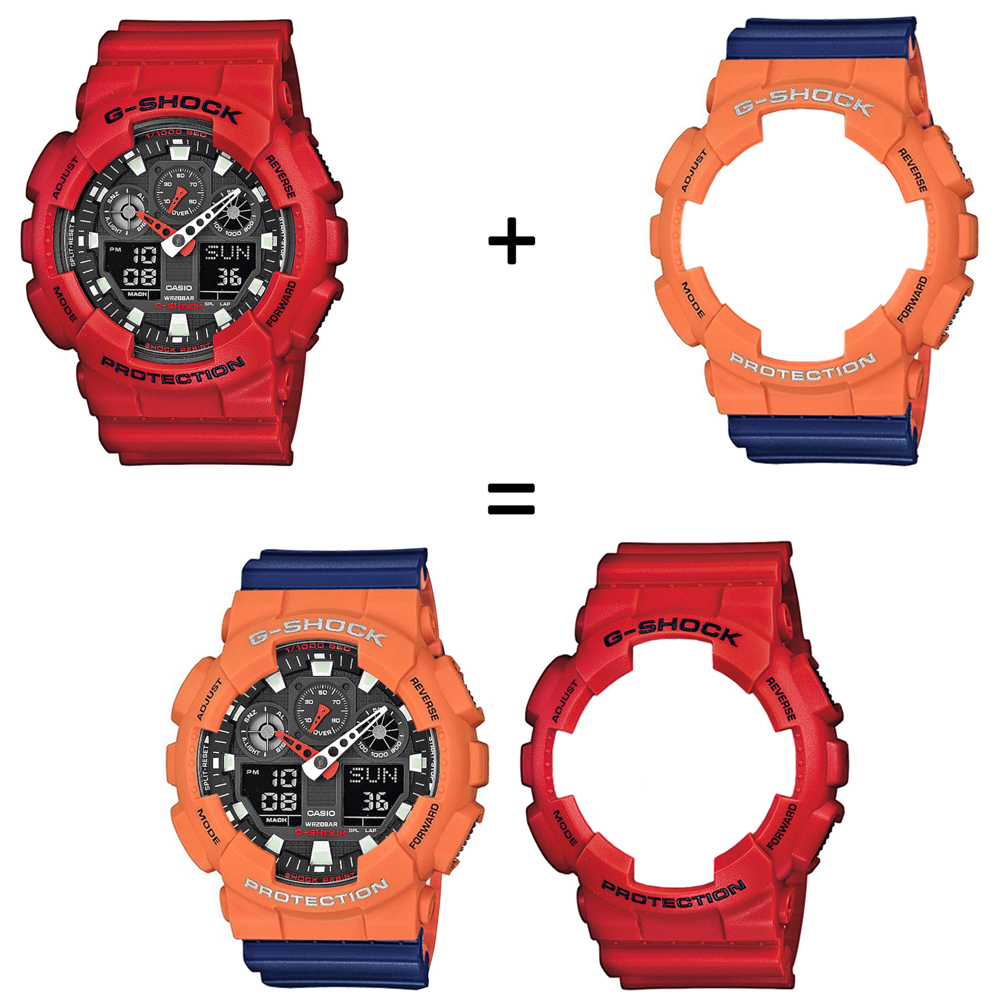 Casio SET GA-100B-4AER + BEZEL 10589006 + PASEK 10527467 zegarek - miniatura 2