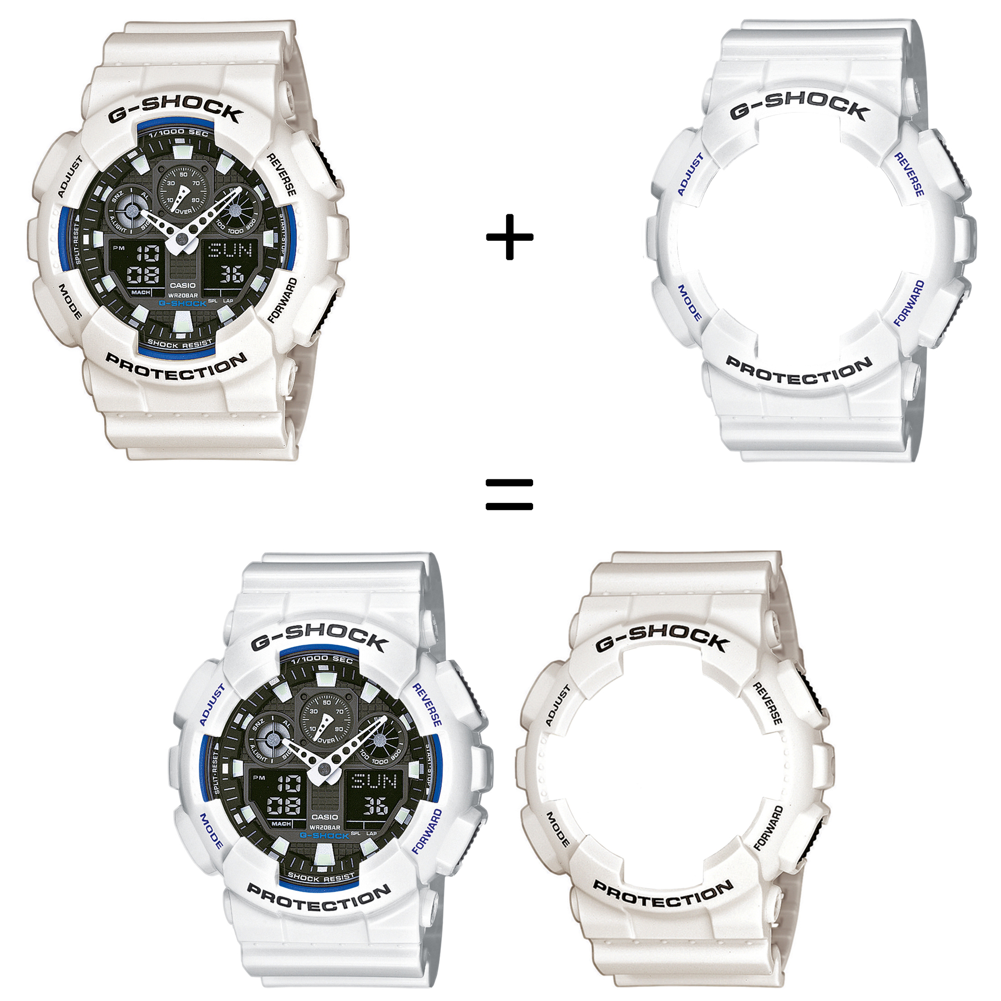 Casio SET GA-100B-7AER + BEZEL 10347600 + PASEK 10347710 zegarek - miniatura 2
