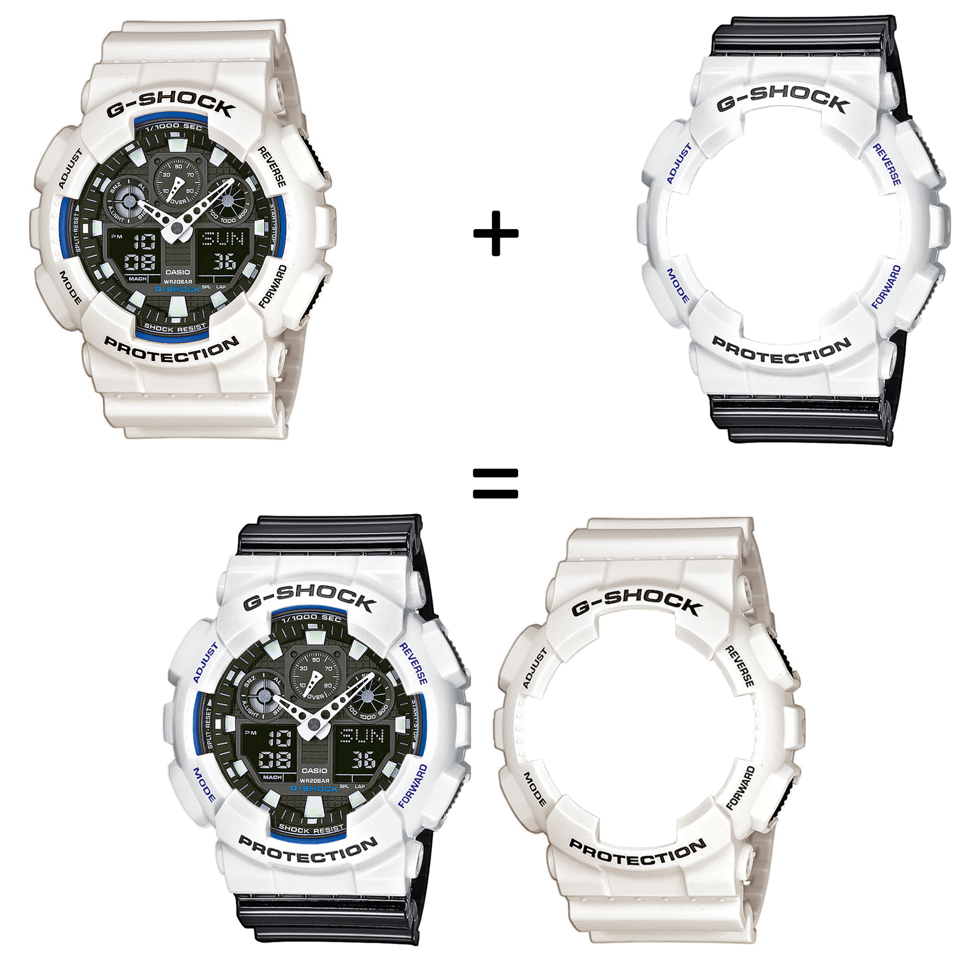 Casio SET GA-100B-7AER + BEZEL 10347600 + PASEK 10378391 zegarek - miniatura 2