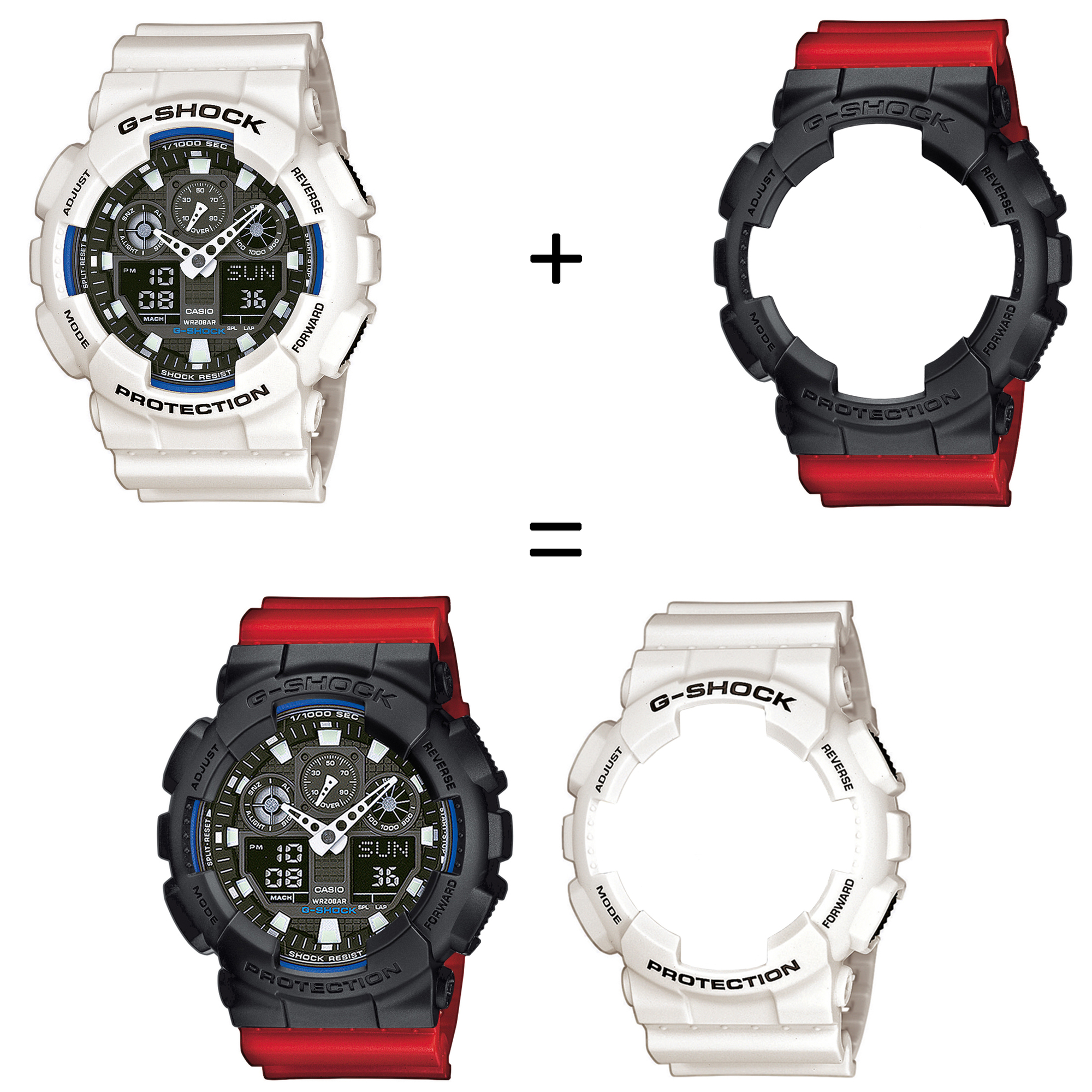 Casio SET GA-100B-7AER + BEZEL 10358741 + PASEK 10395226 zegarek - miniatura 2