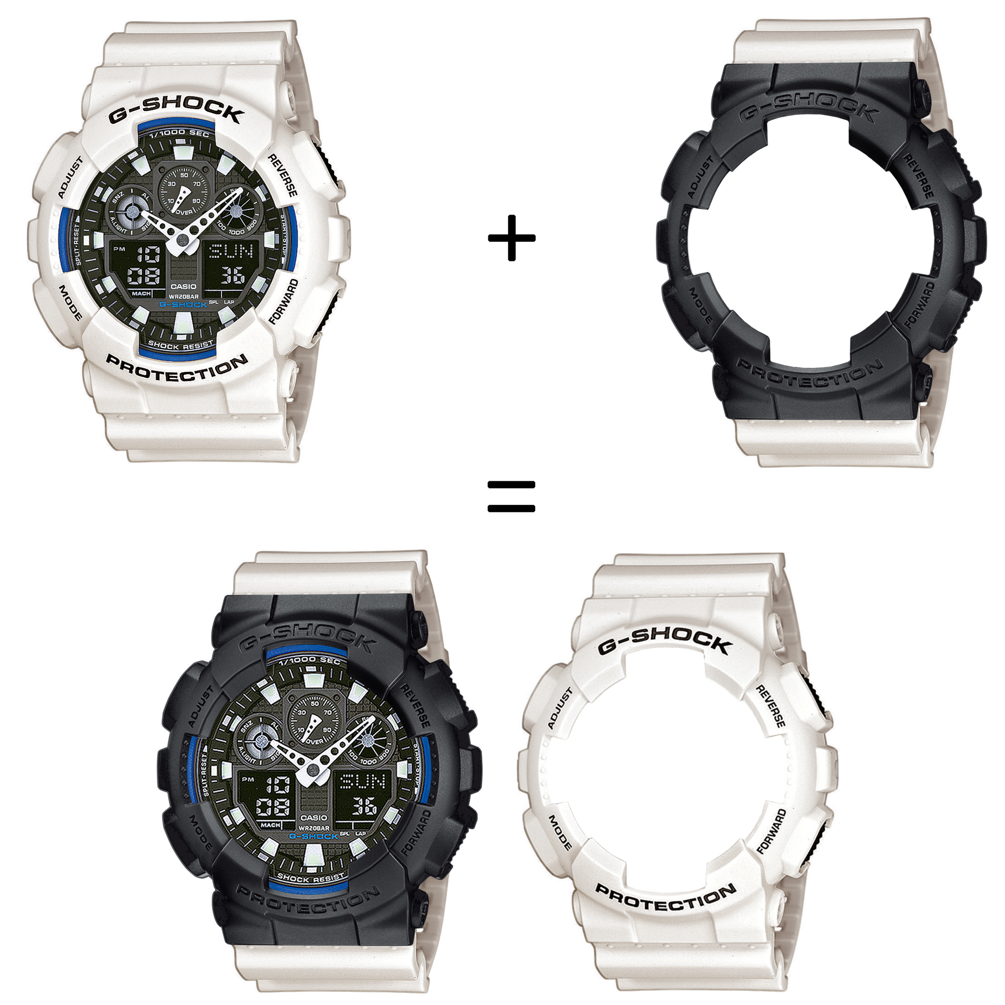 Casio SET GA-100B-7AER + BEZEL 10358741 + PASEK 10395227 zegarek - miniatura 2