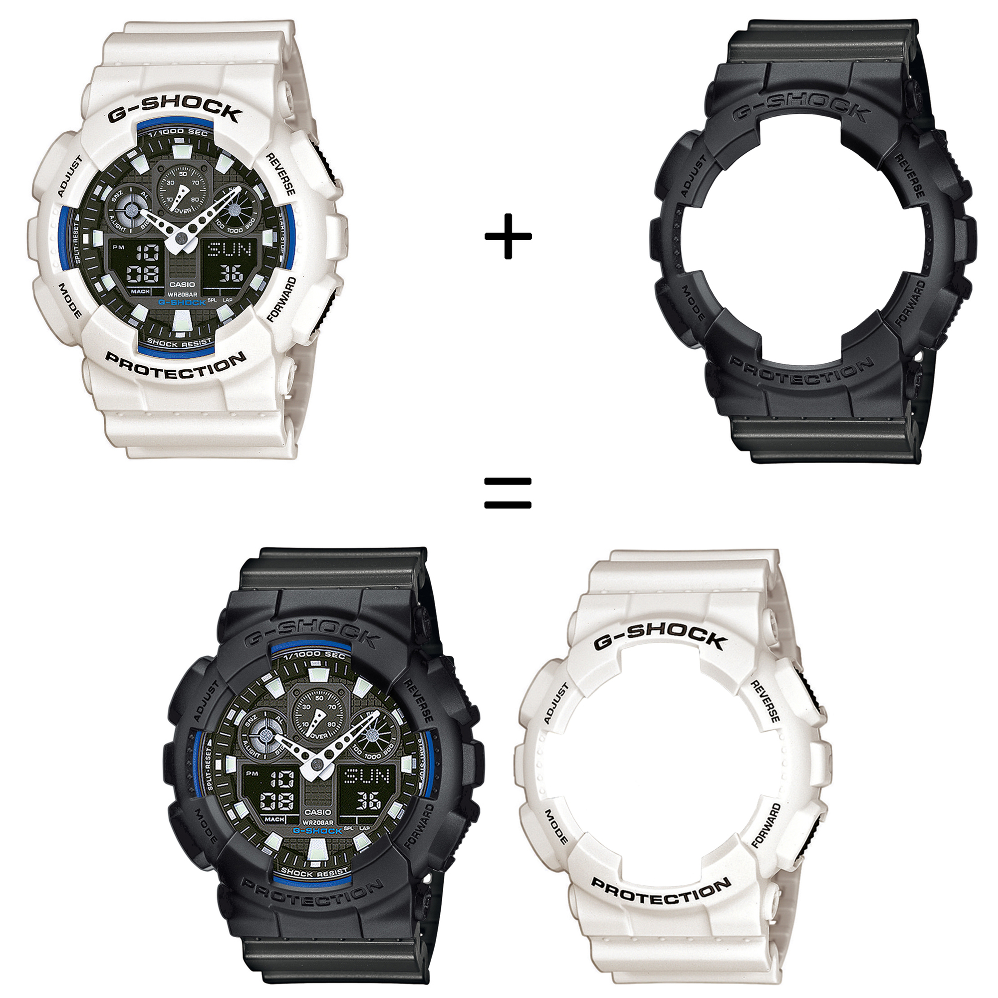 Casio SET GA-100B-7AER + BEZEL 10358741 + PASEK 10467764 zegarek - miniatura 2