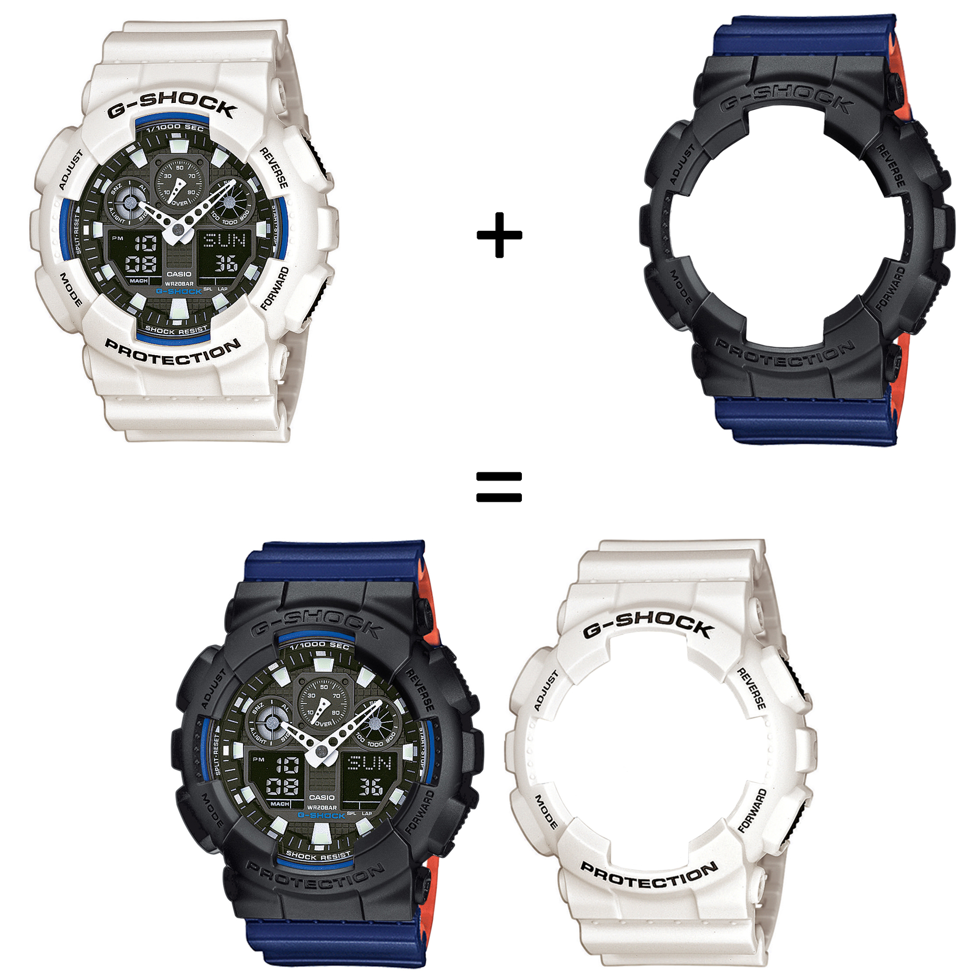 Casio SET GA-100B-7AER + BEZEL 10358741 + PASEK 10527467 zegarek - miniatura 2