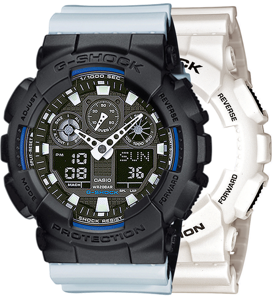  Casio G-SHOCK SET GA-100B-7AER + BEZEL 10358741 + PASEK 10527469 