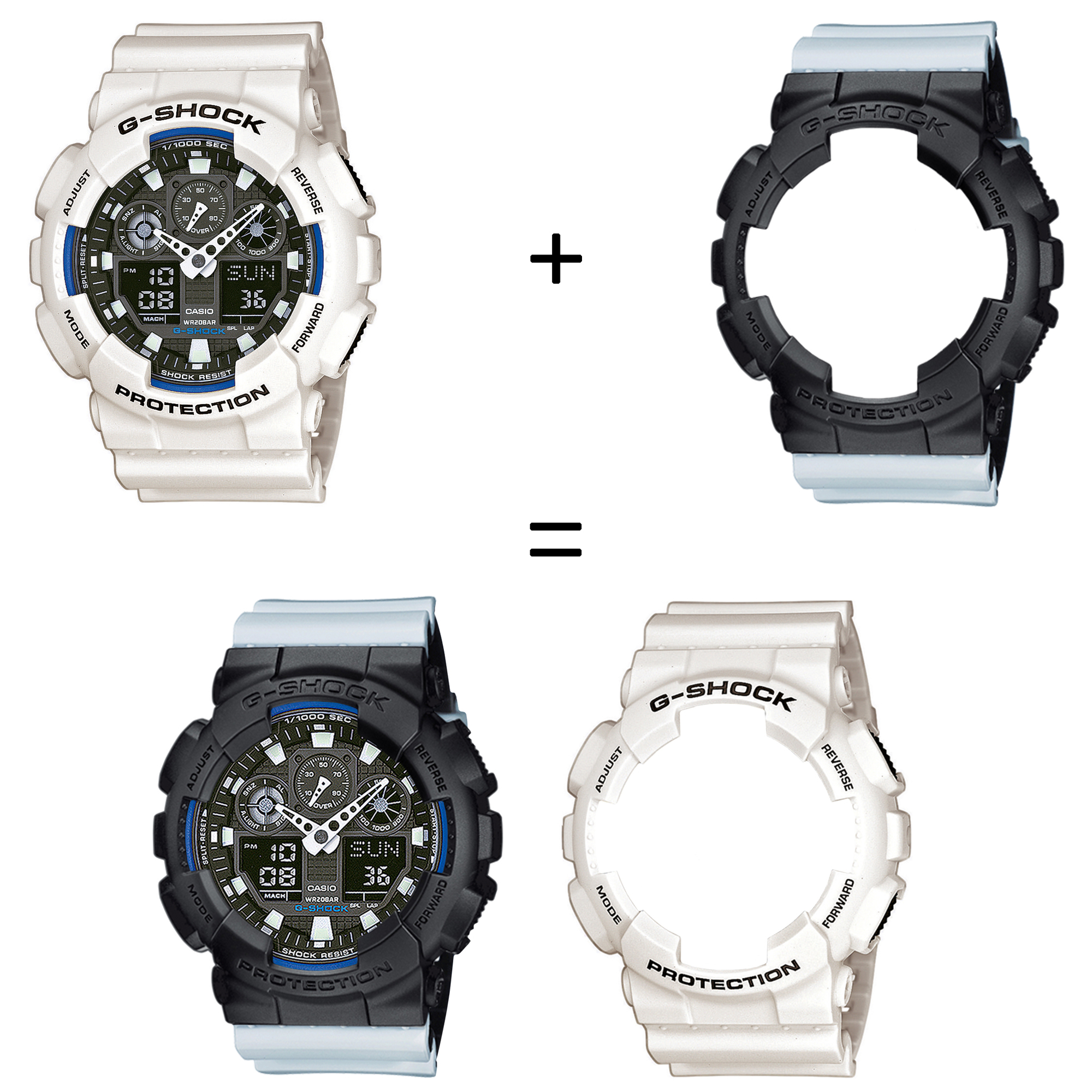 Casio SET GA-100B-7AER + BEZEL 10358741 + PASEK 10527469 zegarek - miniatura 2