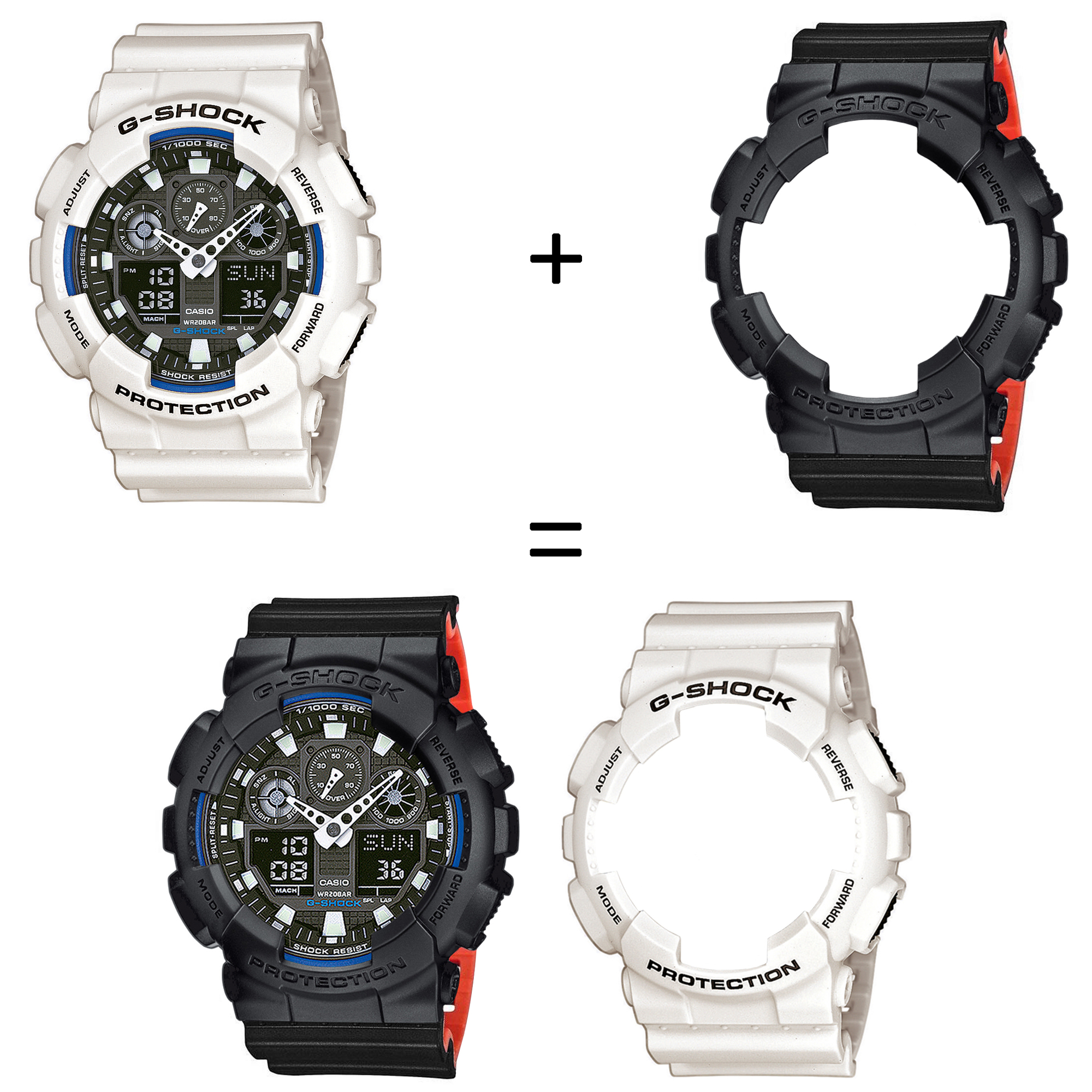 Casio SET GA-100B-7AER + BEZEL 10358741 + PASEK 10577142 zegarek - miniatura 2