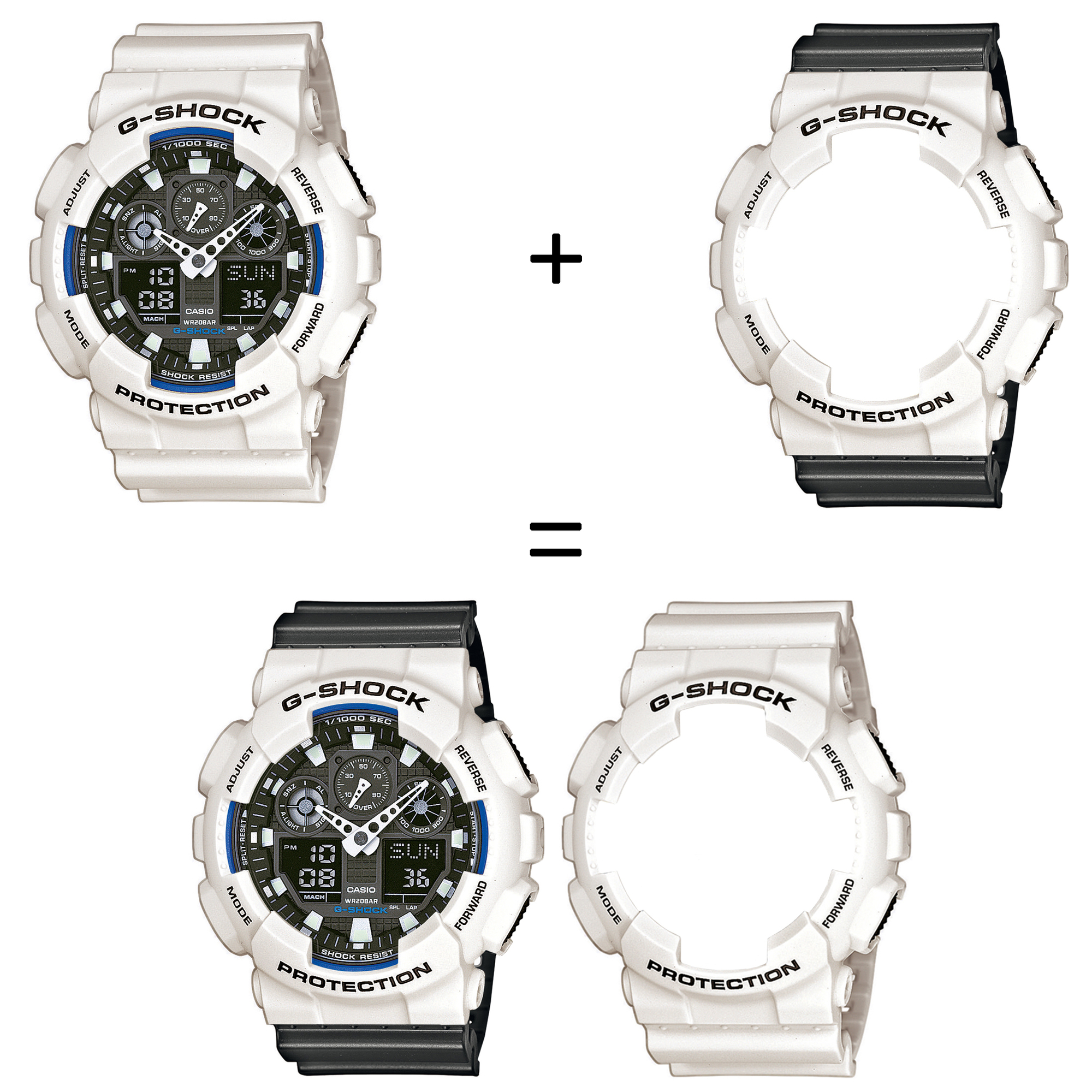 Casio SET GA-100B-7AER + BEZEL 10395292 + PASEK 10467764 zegarek - miniatura 2