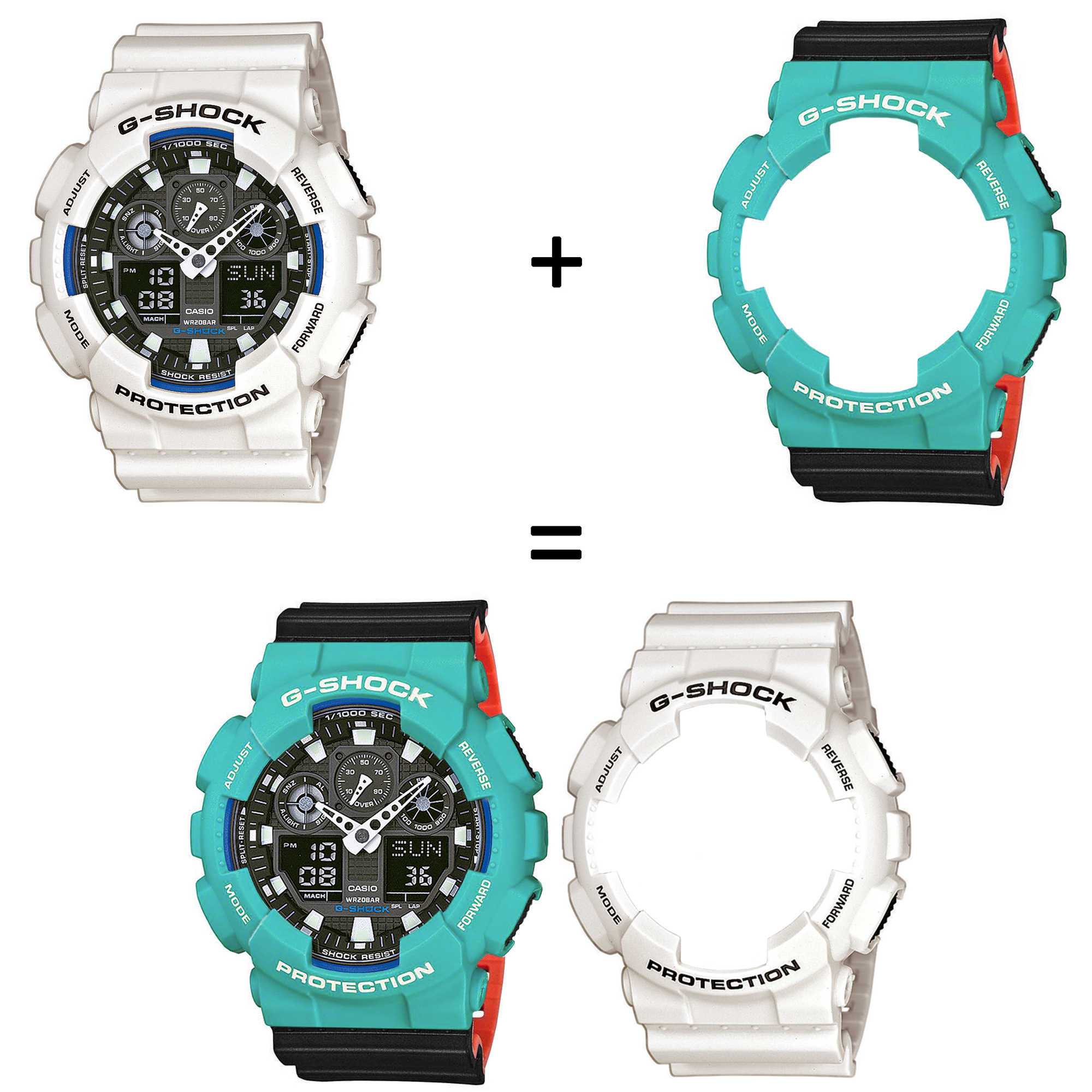 Casio SET GA-100B-7AER + BEZEL 10410475 + PASEK 10577142 zegarek - miniatura 2