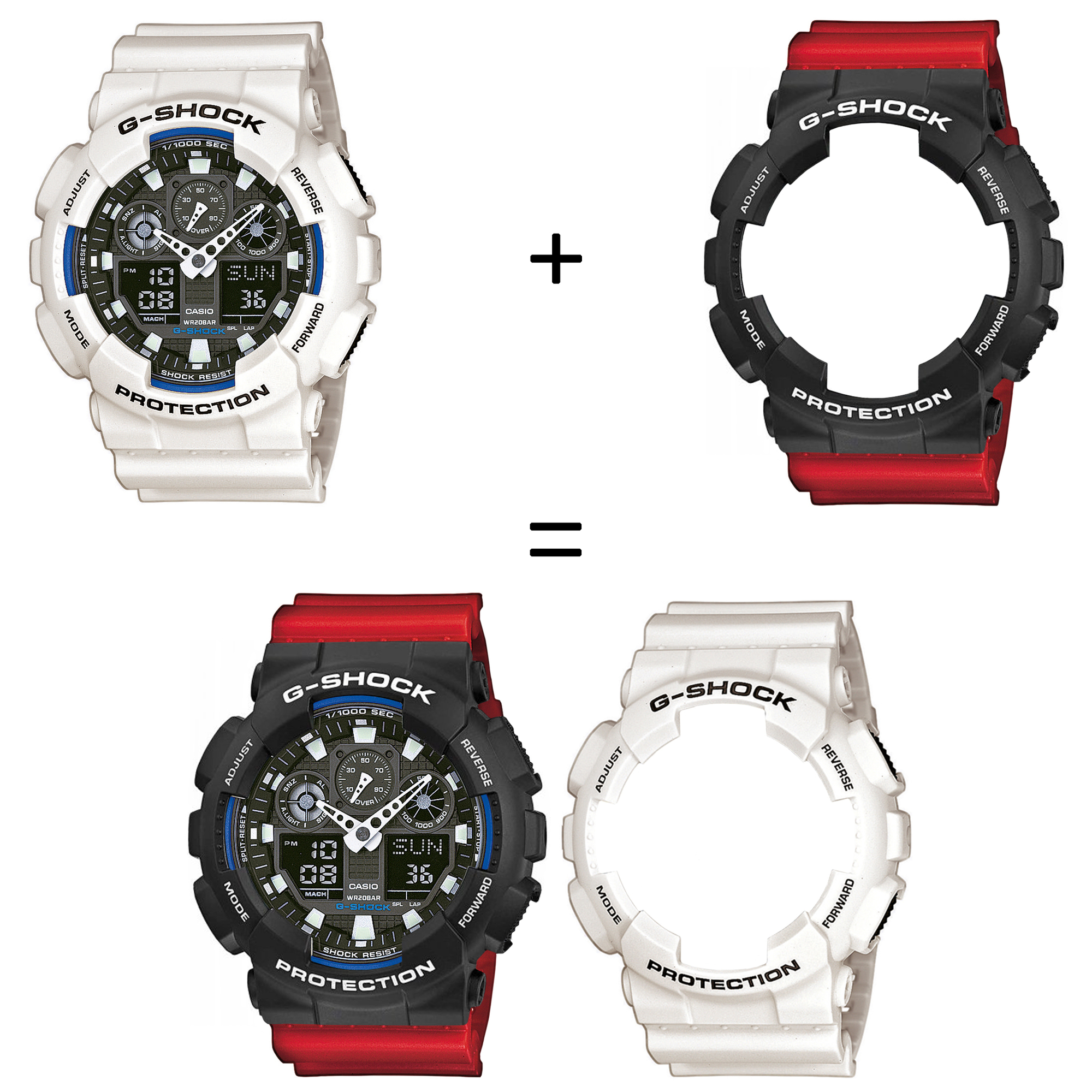 Casio SET GA-100B-7AER + BEZEL 10508136 + PASEK 10395226 zegarek - miniatura 2
