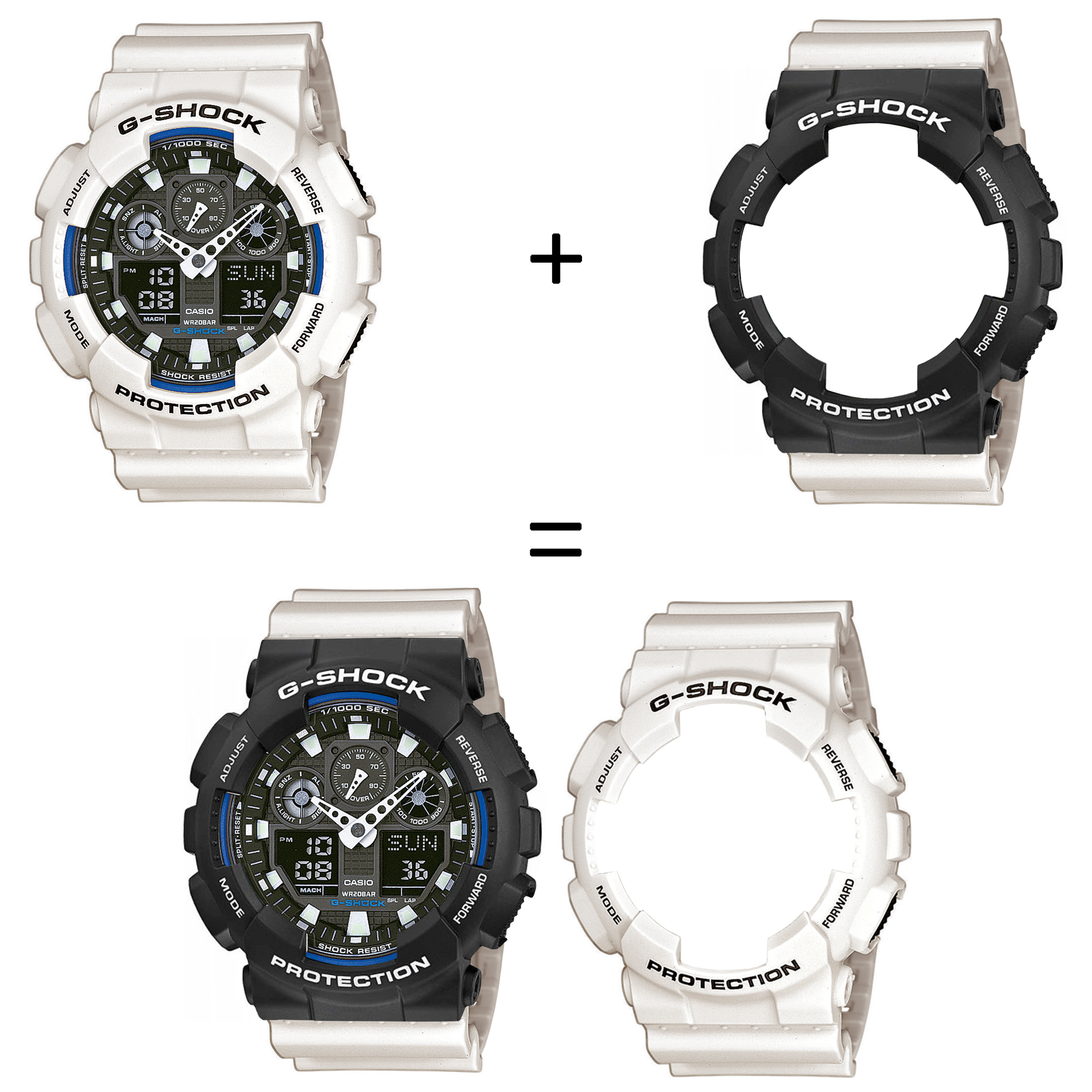 Casio SET GA-100B-7AER + BEZEL 10508136 + PASEK 10395227 zegarek - miniatura 2