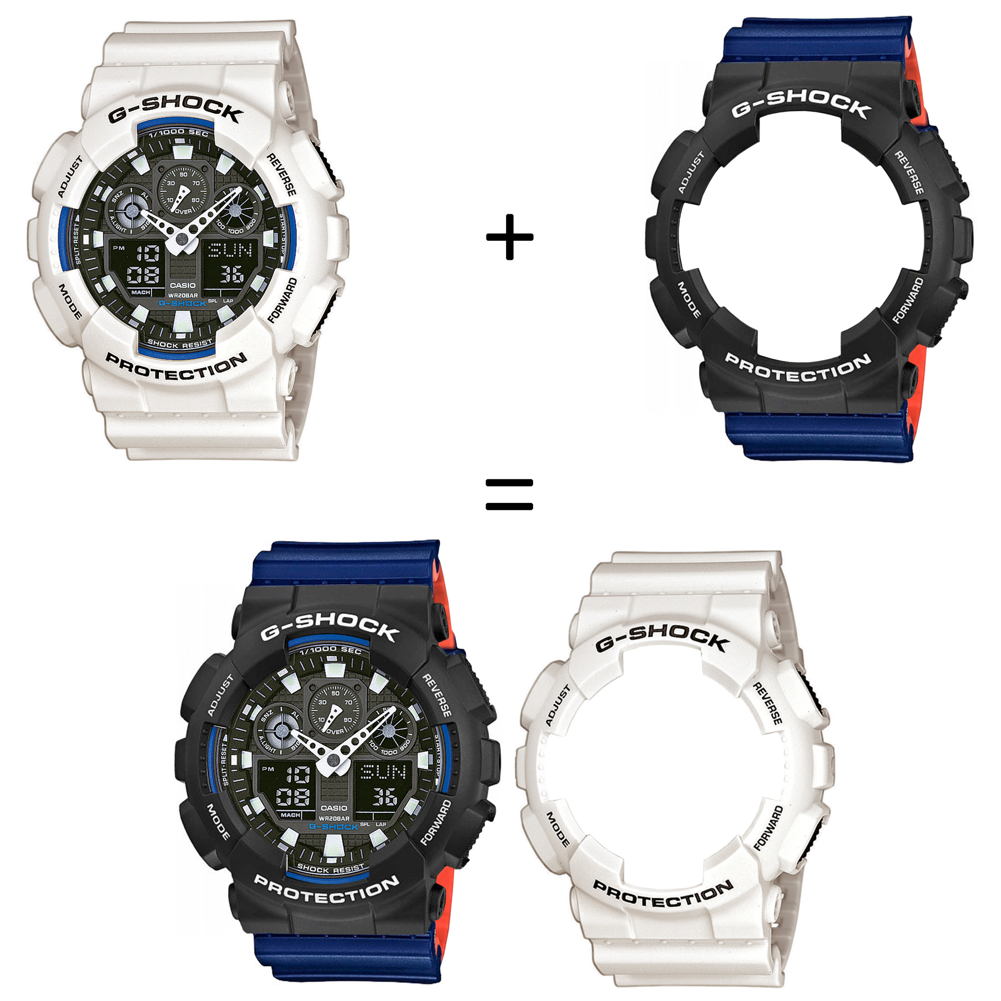 Casio SET GA-100B-7AER + BEZEL 10508136 + PASEK 10527467 zegarek - miniatura 2