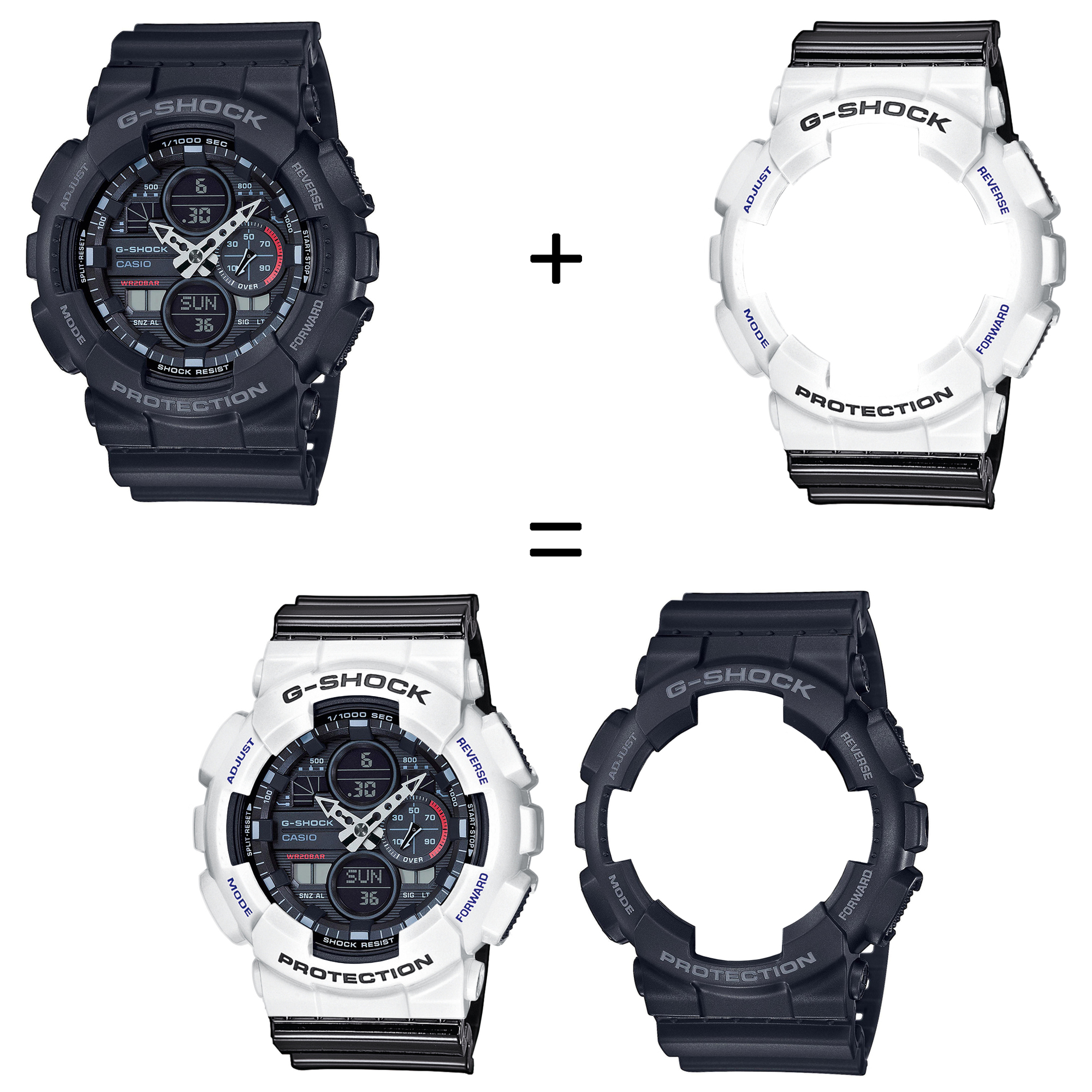 Casio SET GA-140-1A1ER + BEZEL 10347600 + PASEK 10378391 zegarek - miniatura 2