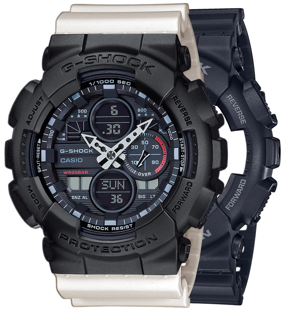  Casio G-SHOCK SET GA-140-1A1ER + BEZEL 10358741 + PASEK 10395227 