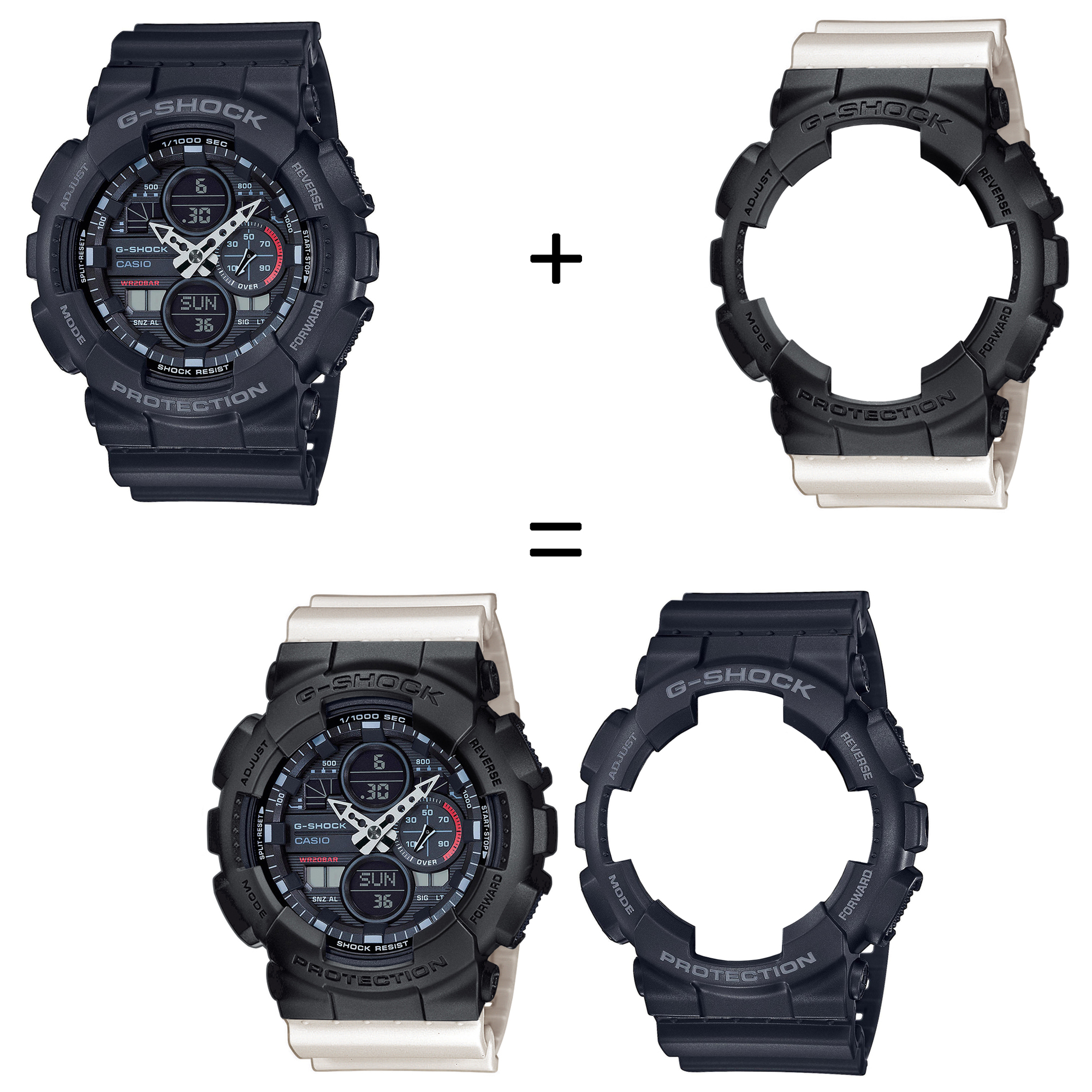 Casio SET GA-140-1A1ER + BEZEL 10358741 + PASEK 10395227 zegarek - miniatura 2
