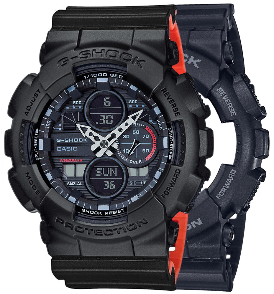  Casio G-SHOCK SET GA-140-1A1ER + BEZEL 10358741 + PASEK 10577142 