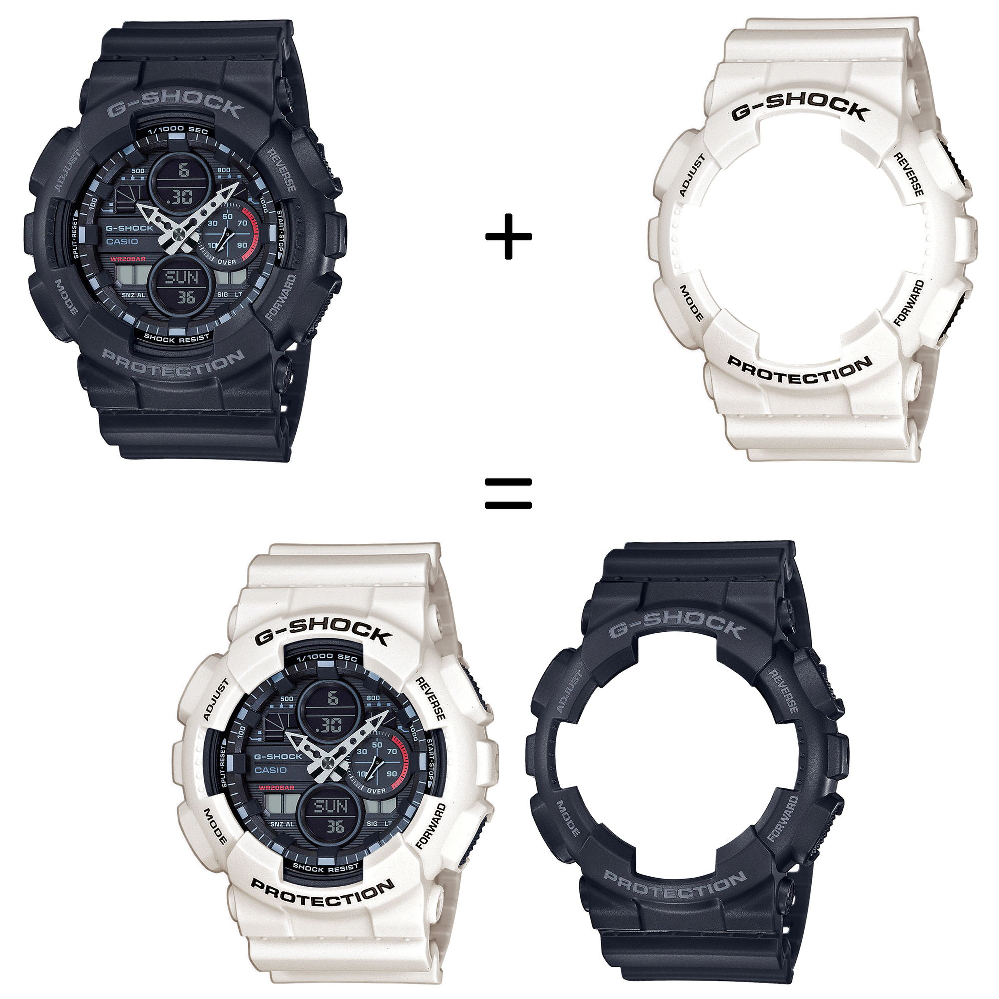 Casio SET GA-140-1A1ER + BEZEL 10395292 + PASEK 10395227 zegarek - miniatura 2