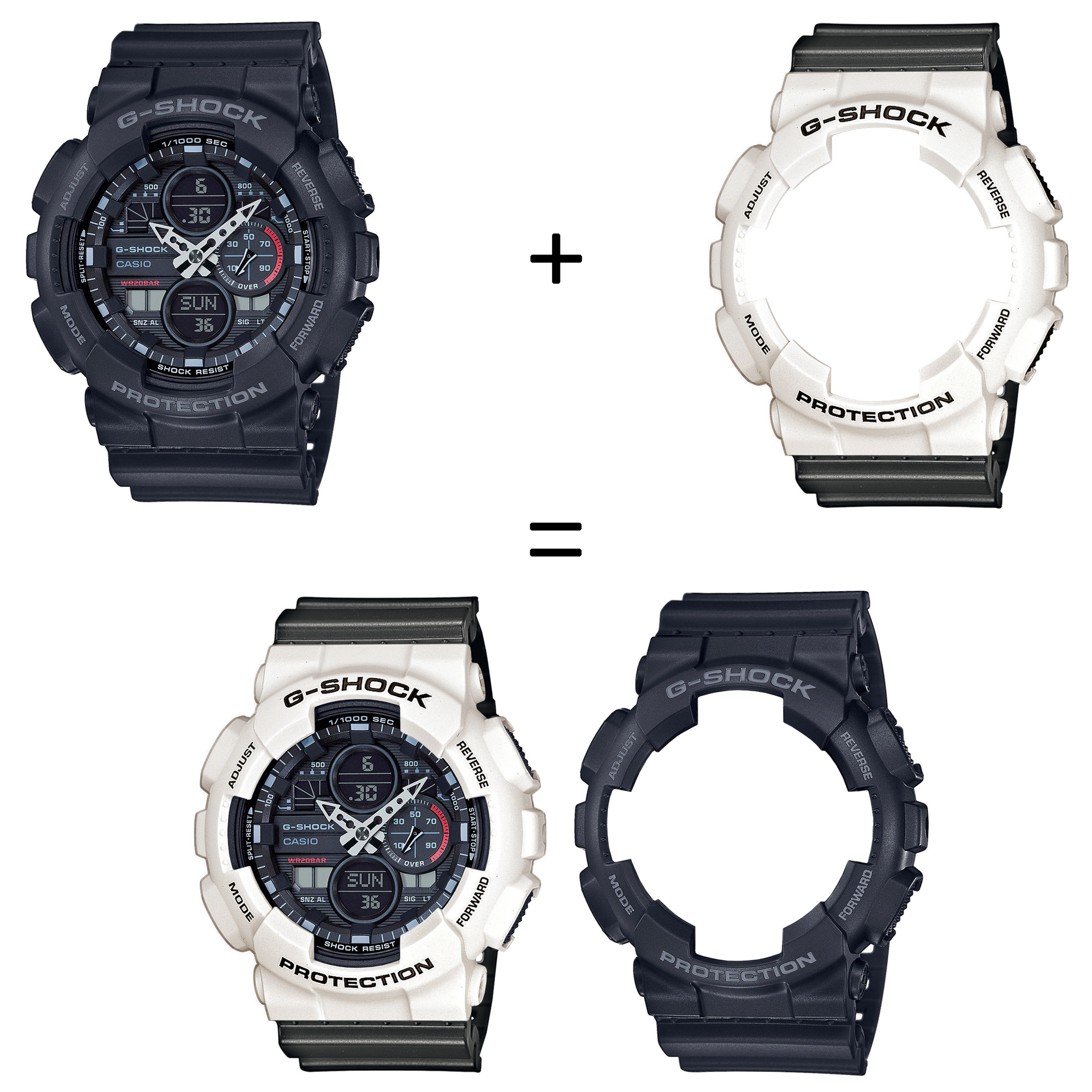 Casio SET GA-140-1A1ER + BEZEL 10395292 + PASEK 10467764 zegarek - miniatura 2