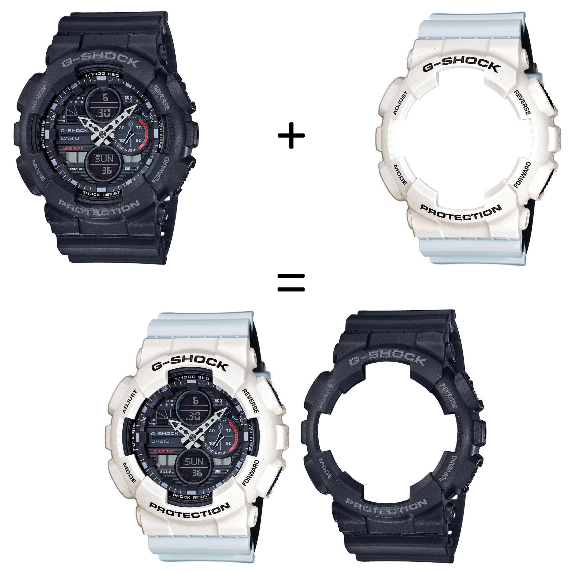 Casio SET GA-140-1A1ER + BEZEL 10395292 + PASEK 10527469 zegarek - miniatura 2