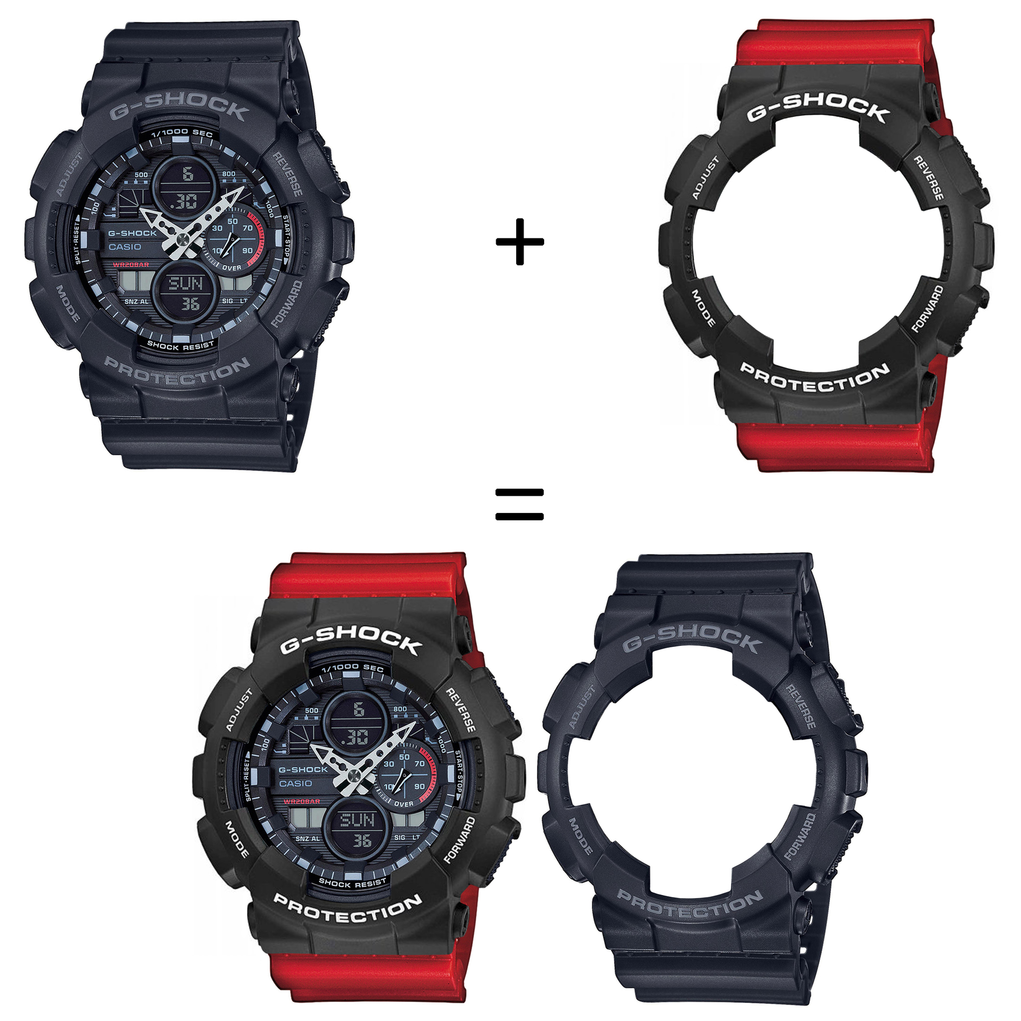 Casio SET GA-140-1A1ER + BEZEL 10508136 + PASEK 10395226 zegarek - miniatura 2