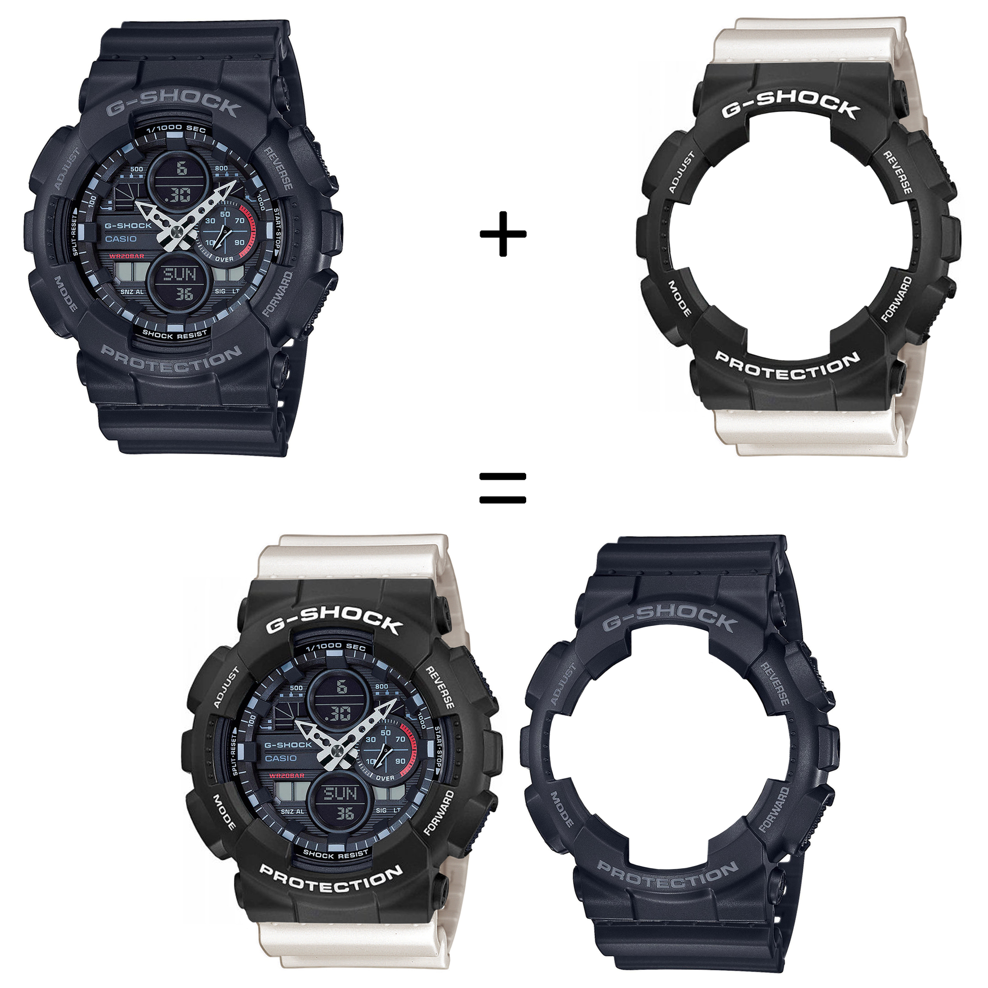 Casio SET GA-140-1A1ER + BEZEL 10508136 + PASEK 10395227 zegarek - miniatura 2