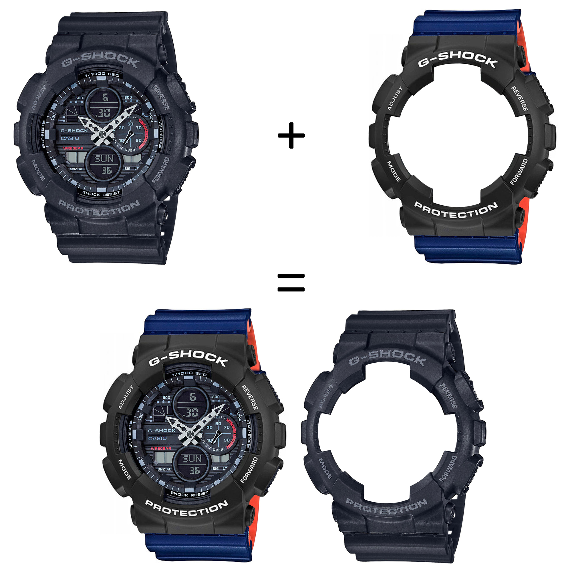 Casio SET GA-140-1A1ER + BEZEL 10508136 + PASEK 10527467 zegarek - miniatura 2