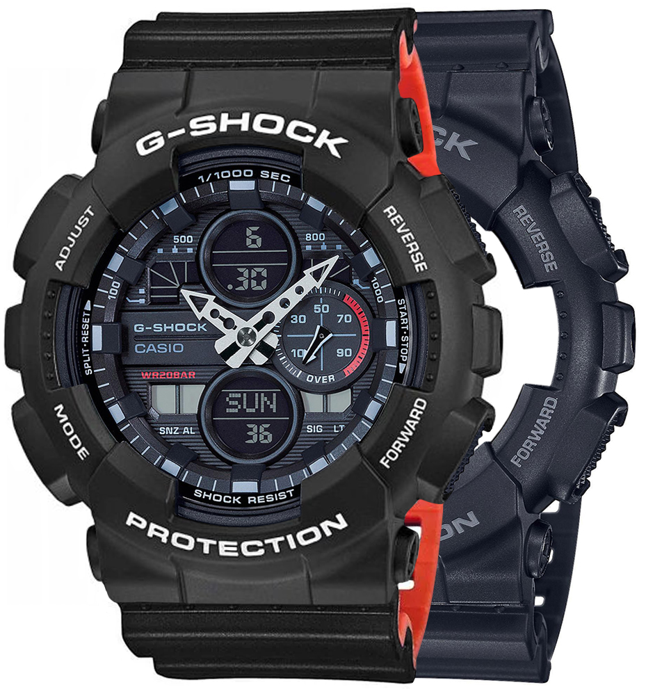  Casio G-SHOCK SET GA-140-1A1ER + BEZEL 10508136 + PASEK 10577142 