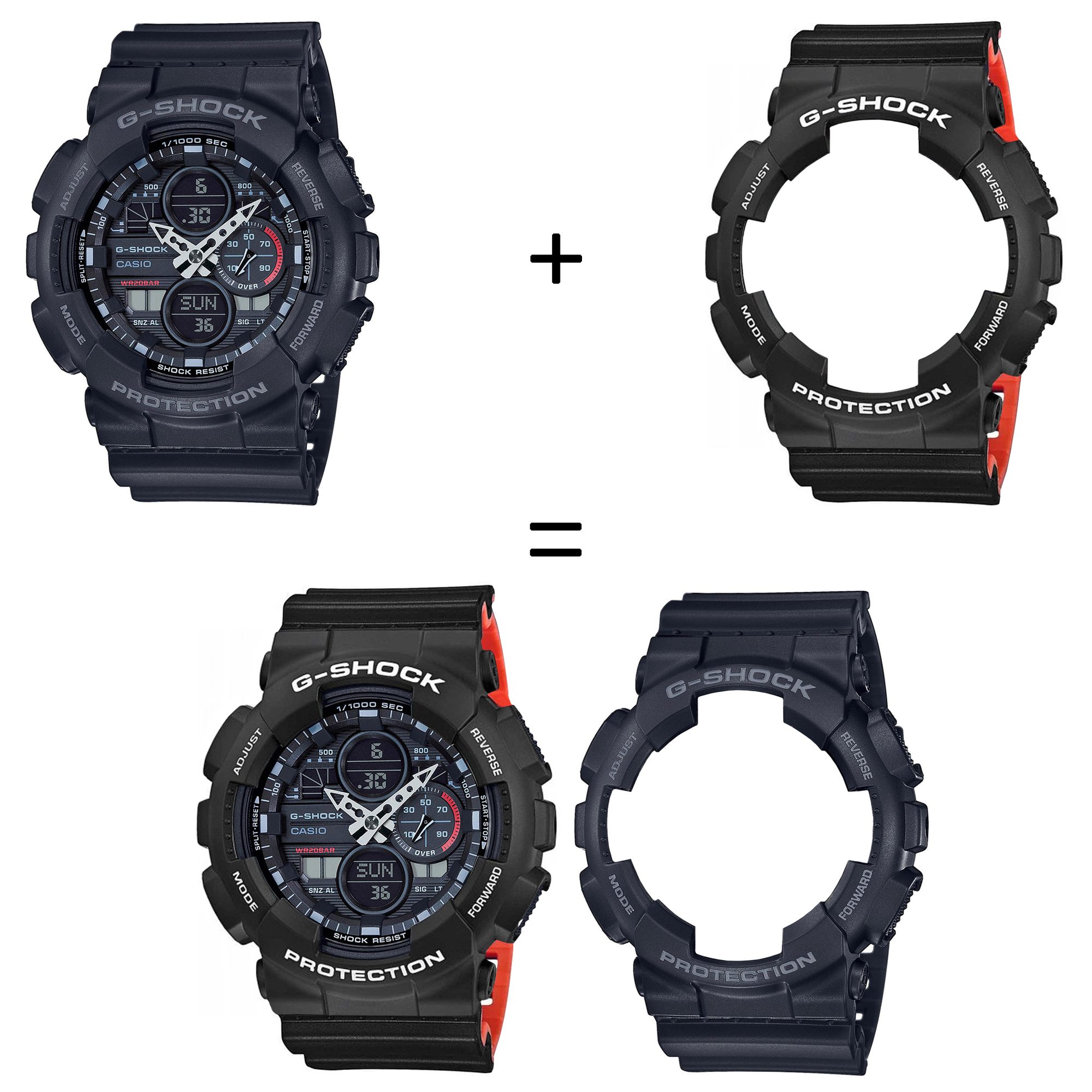 Casio SET GA-140-1A1ER + BEZEL 10508136 + PASEK 10577142 zegarek - miniatura 2
