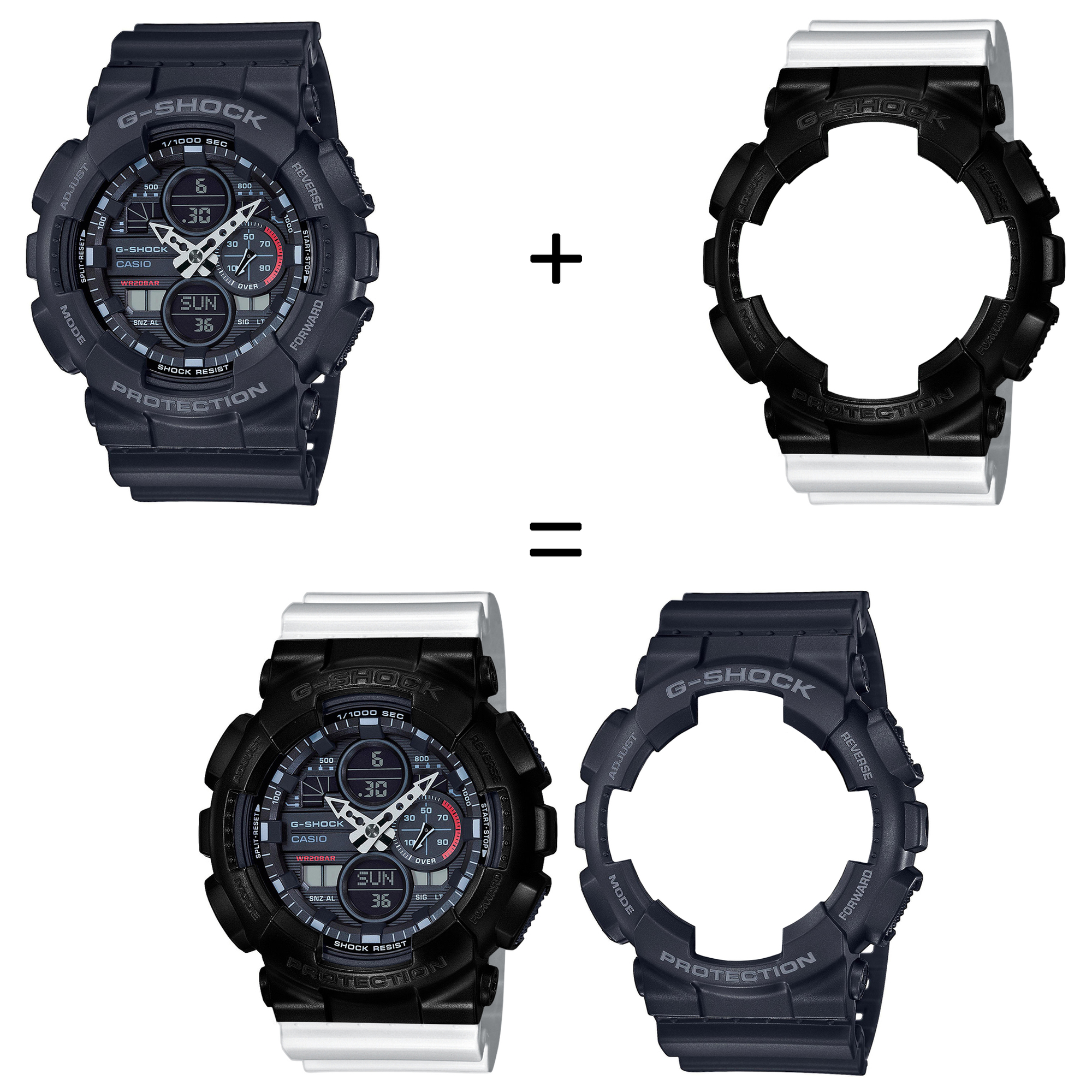 Casio SET GA-140-1A1ER + BEZEL 10523429 + PASEK 10347710 zegarek - miniatura 2