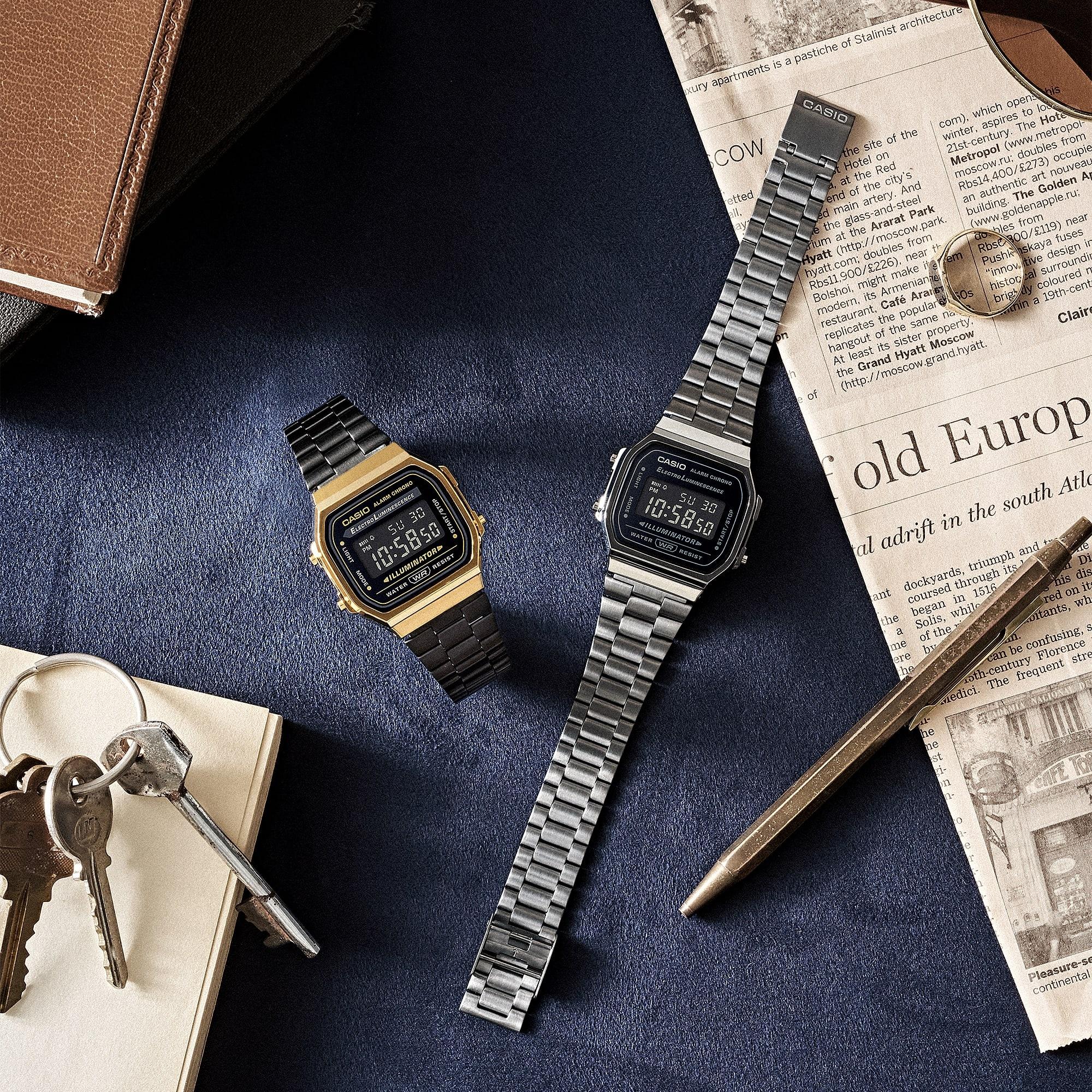 Casio Vintage A168WEGB-1BEF VINTAGE Maxi Classic zegarek męski fashion-modowy akrylowe - miniatura 6