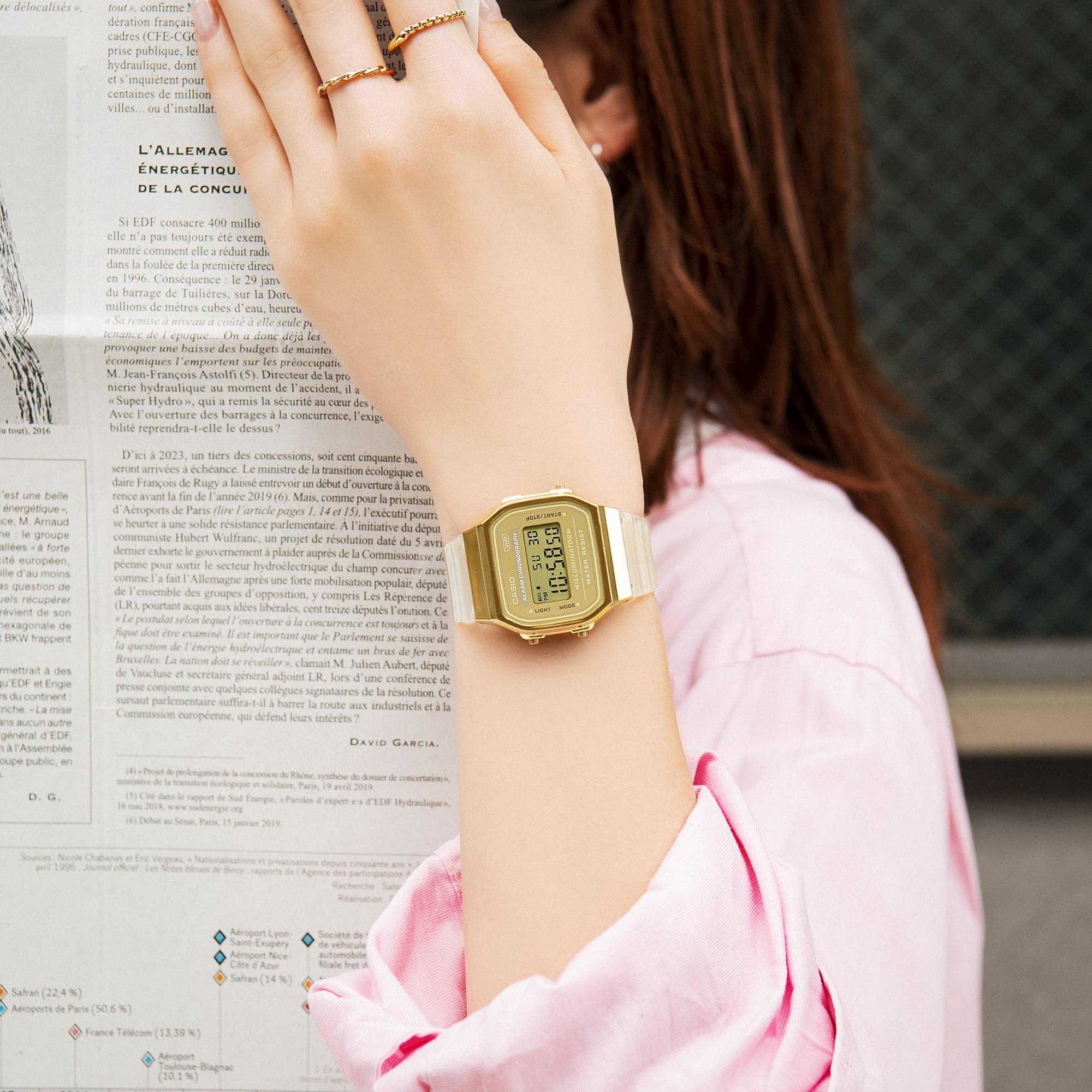 Casio Vintage A168XESG-9AEF zegarek złoty sportowy VINTAGE Maxi pasek - miniatura 5