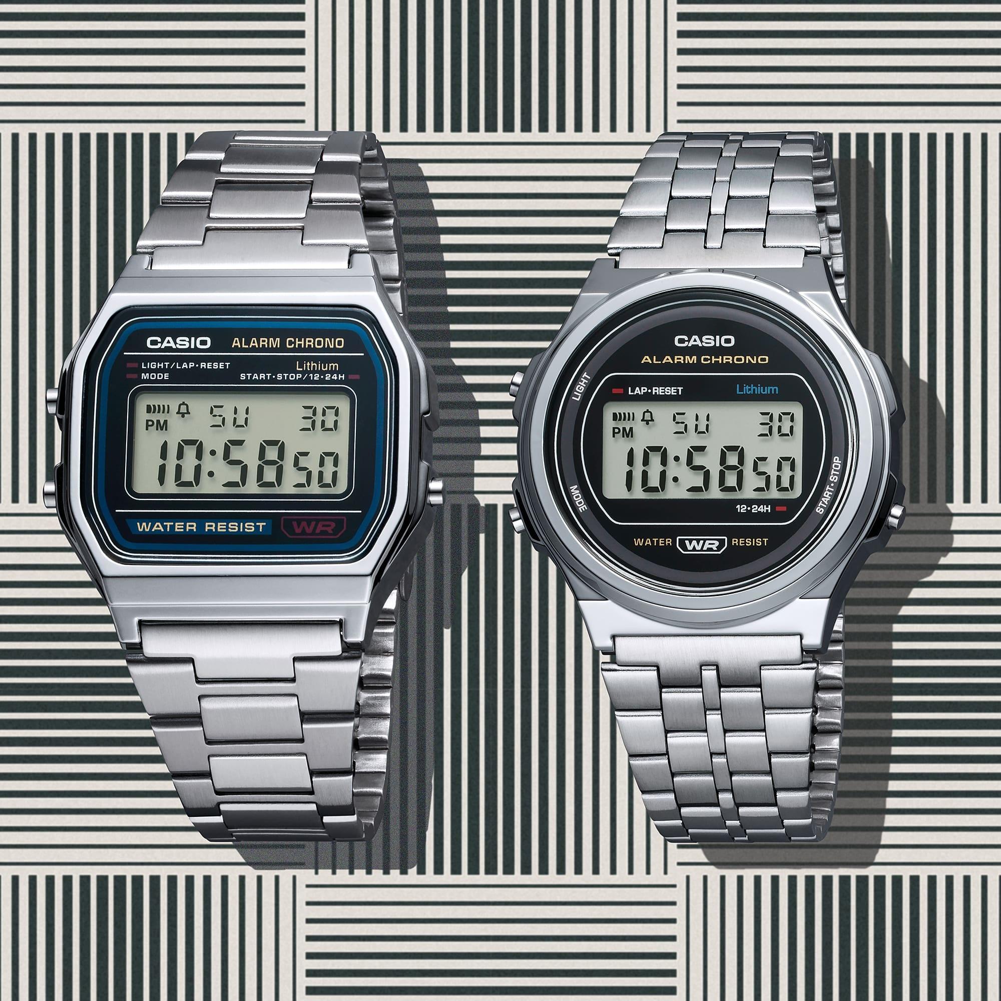 Casio Vintage A171WE-1AEF Iconic VINTAGE Maxi retro zegarek srebrny - miniatura 10