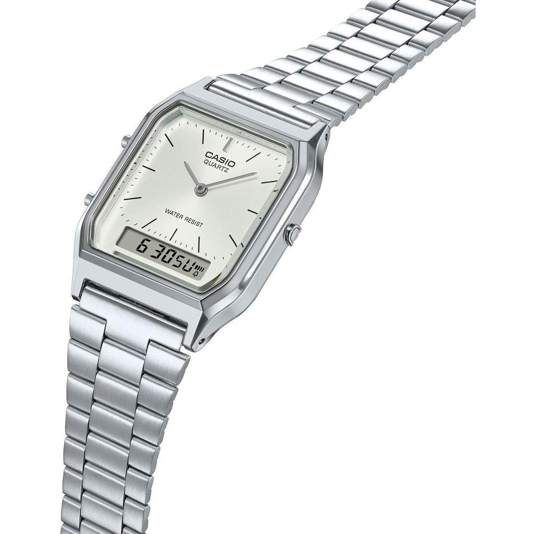 Casio Vintage AQ-230A-7AMQYES zegarek męski VINTAGE Maxi srebrny - miniatura 2