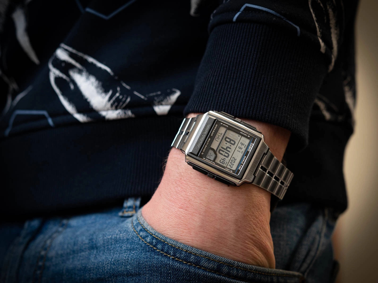 Casio WV-59RD-1AEF męski zegarek Waveceptor bransoleta - miniatura 3