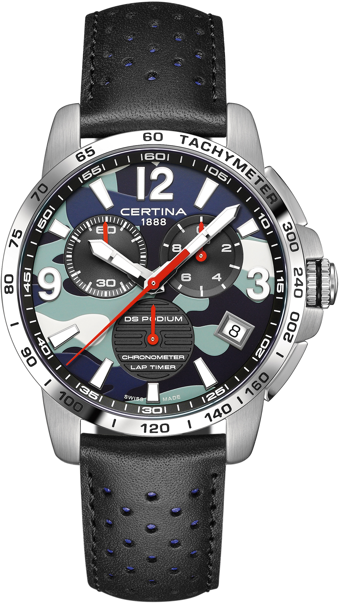  DS Podium Chrono Lap Timer 43mm Certina C034.453.16.047.00 