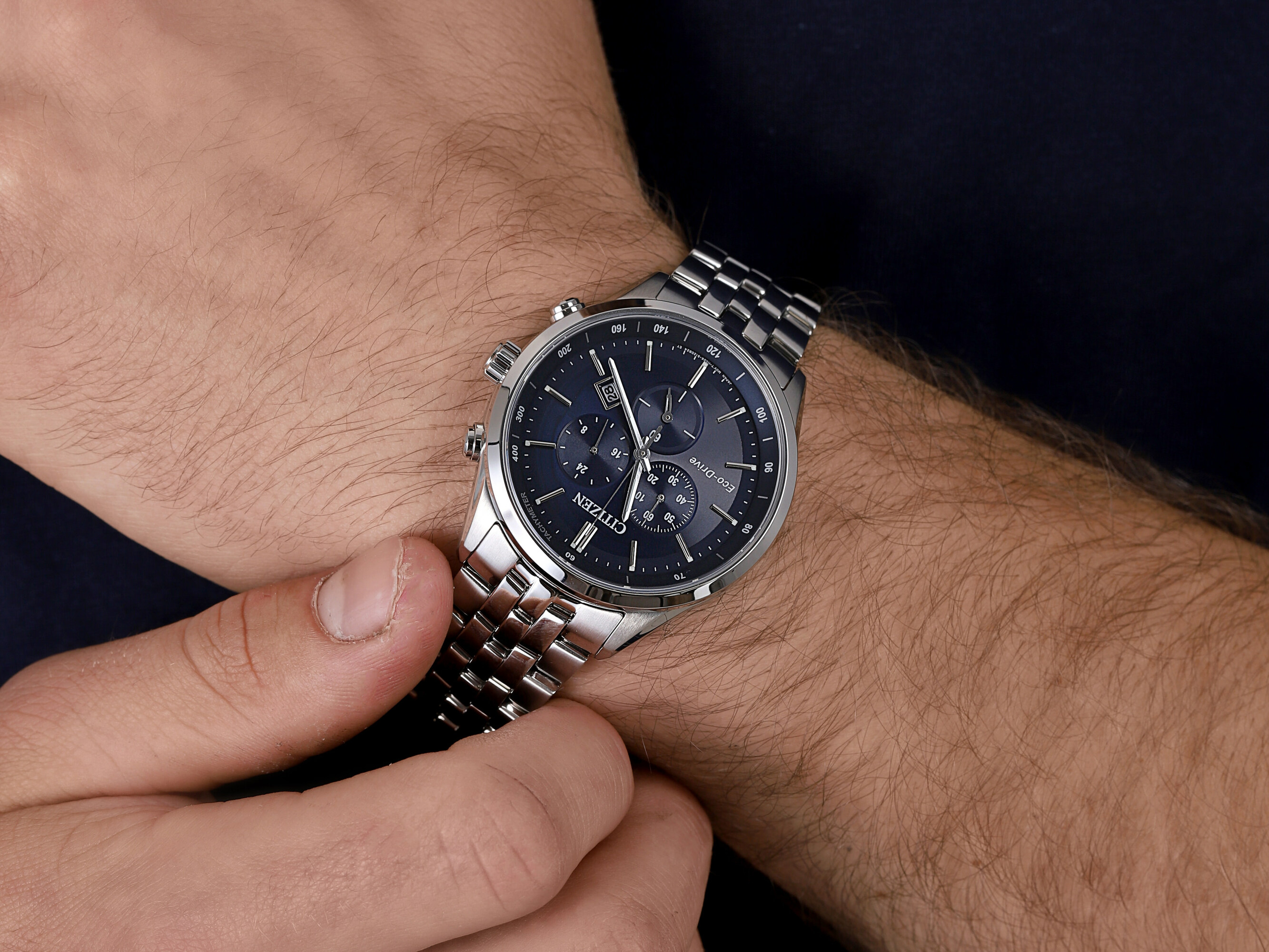 Citizen AT2141-52L Chrono klasyczny zegarek srebrny - miniatura 2